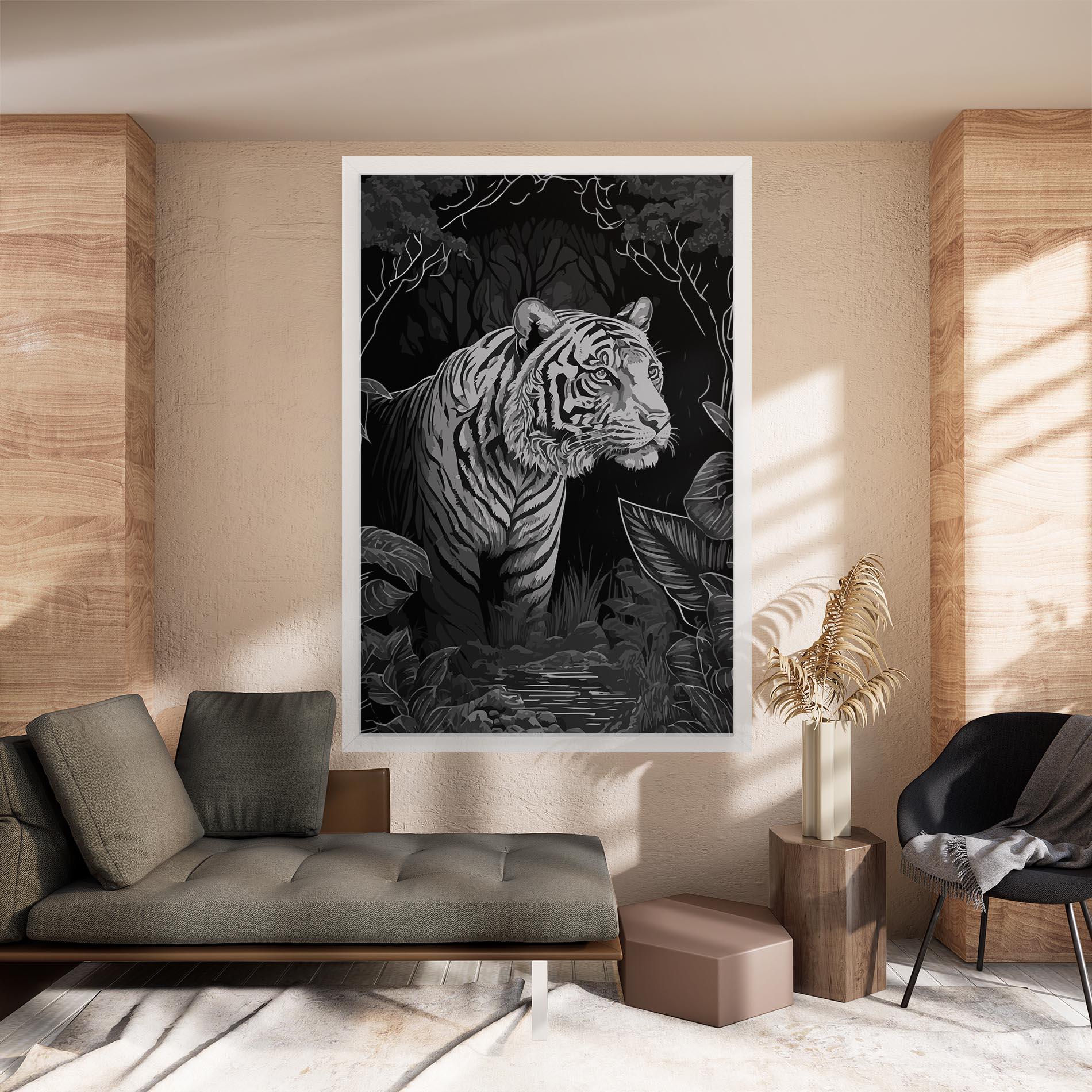 Vászonkép Grey Tiger mockup 8
