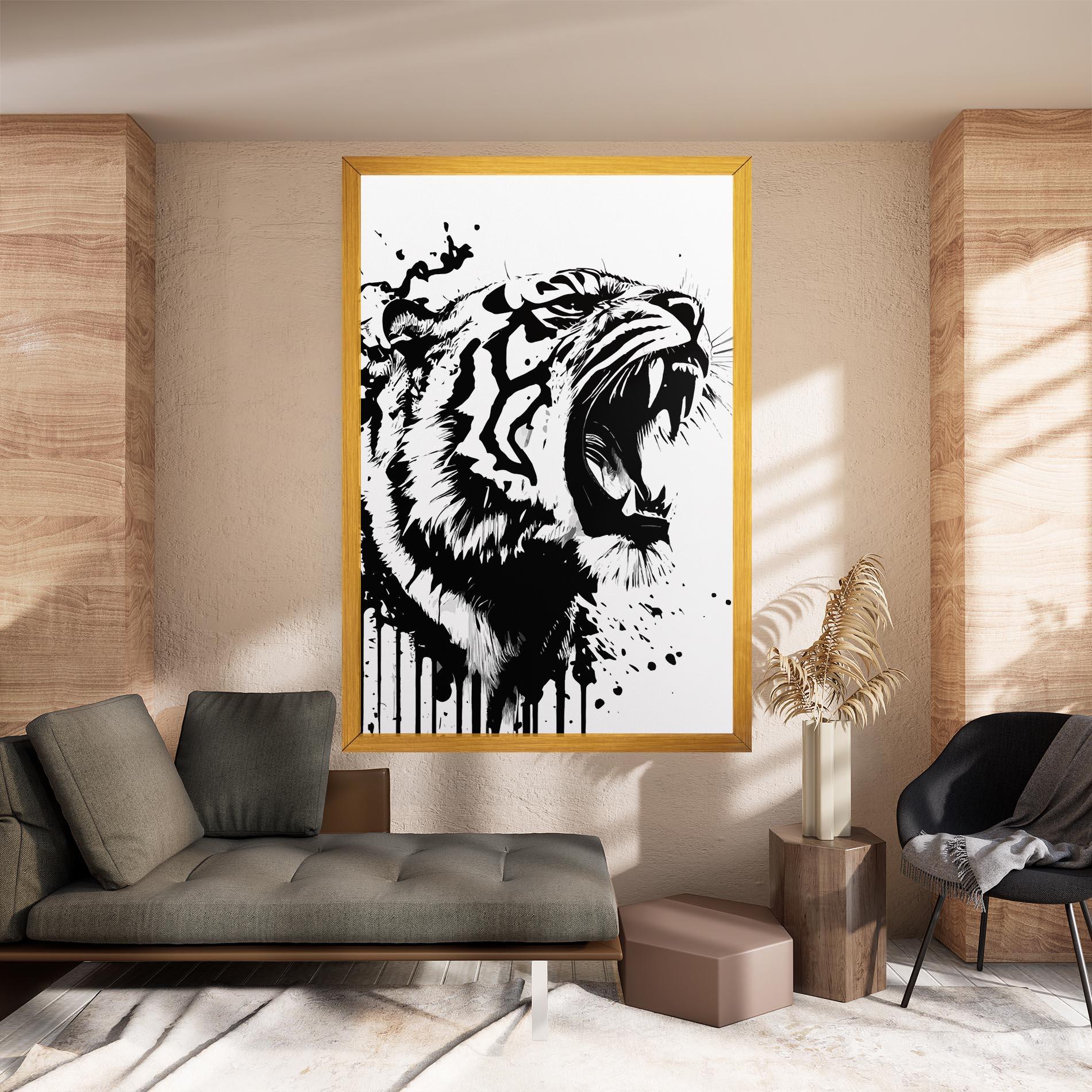 Vászonkép Ink Art Tiger mockup 8