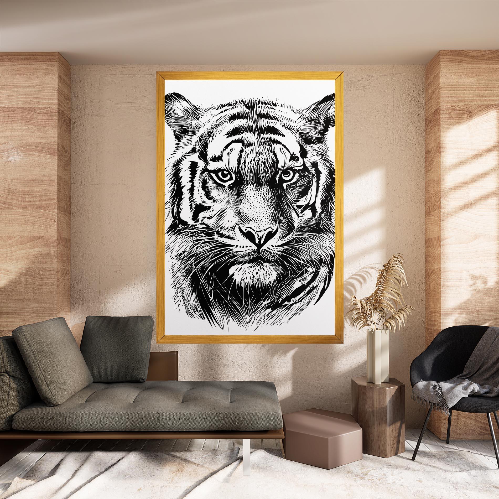 Vászonkép Pretty Tiger Head mockup 8
