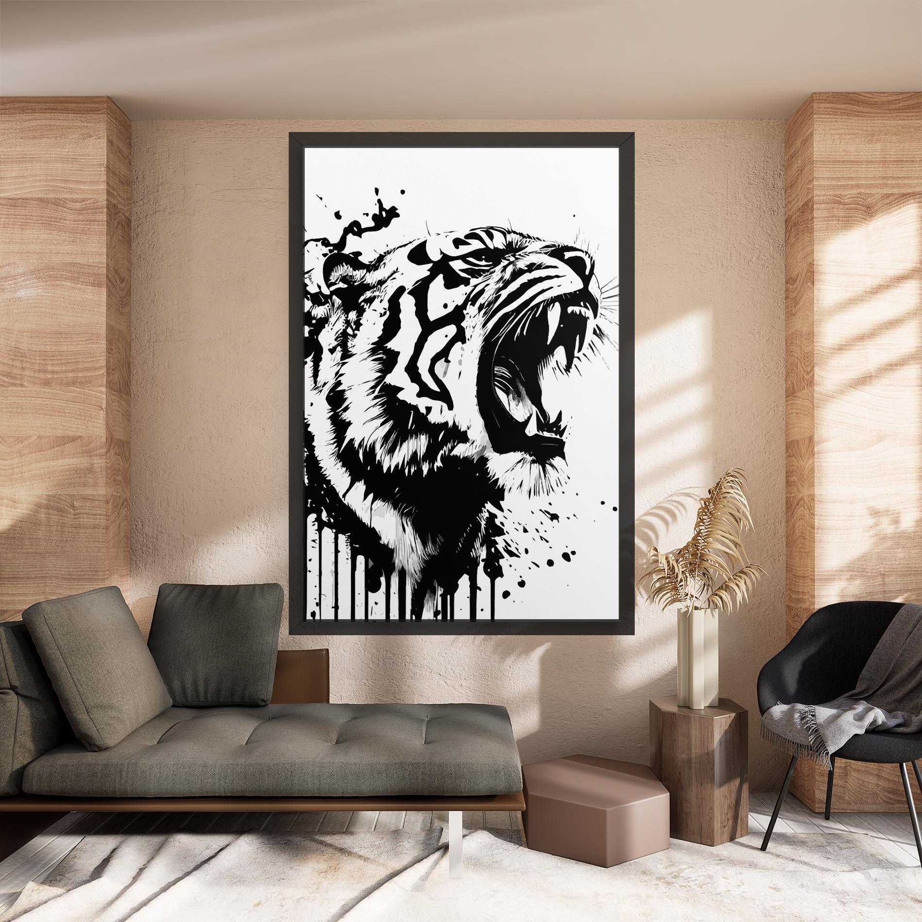 Vászonkép Ink Art Tiger mockup 8