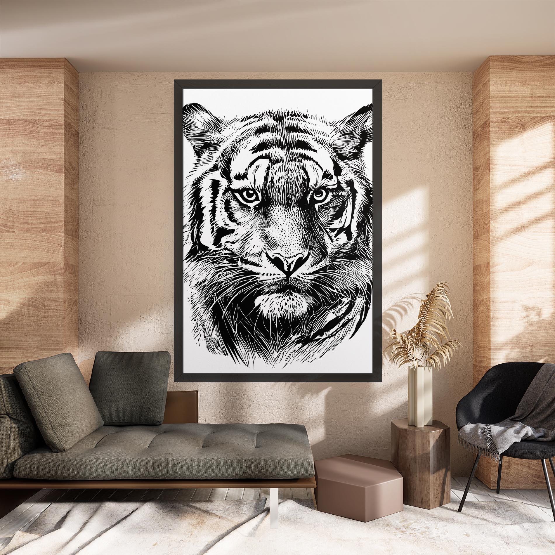 Vászonkép Pretty Tiger Head mockup 8