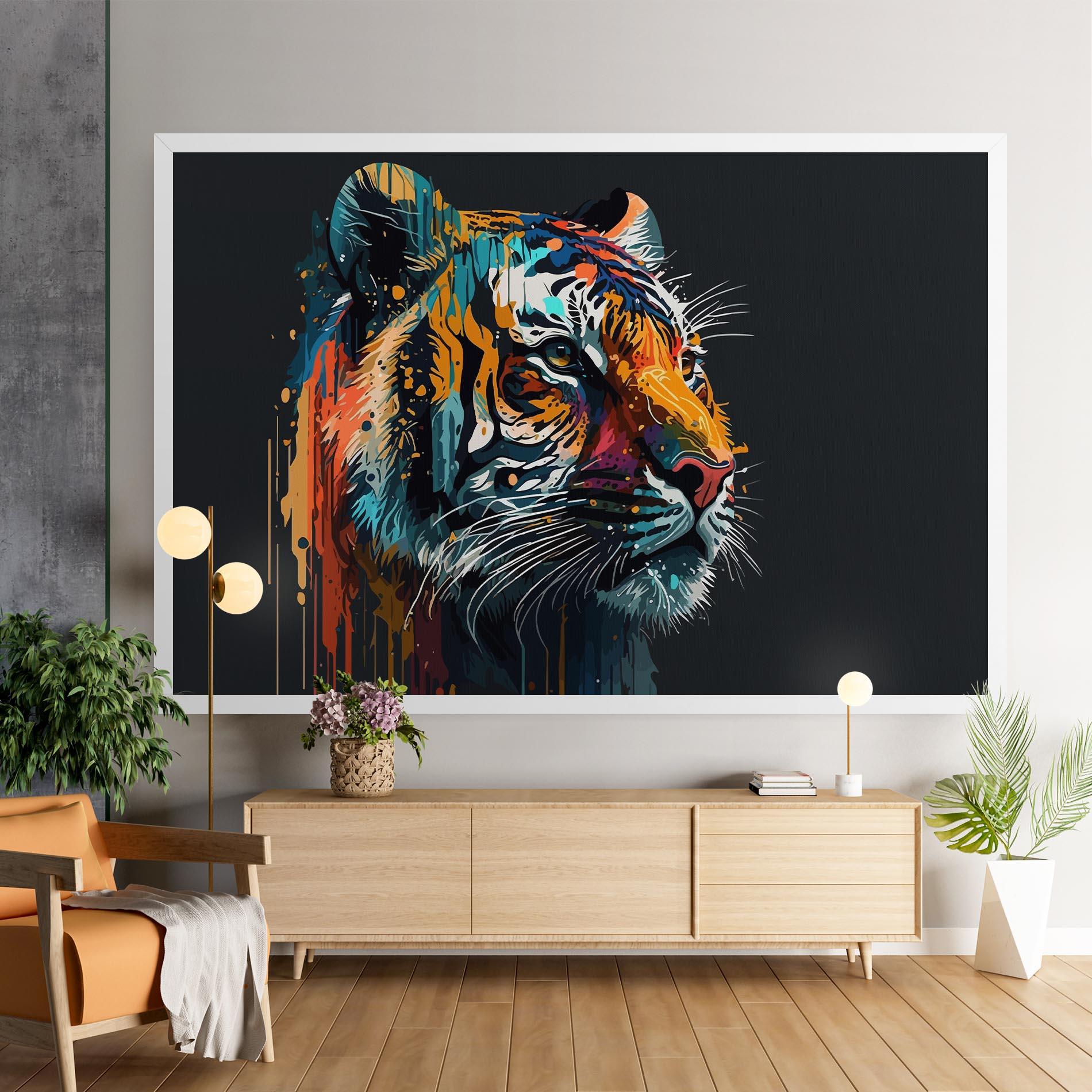 Vászonkép Color Mix Tiger mockup 9