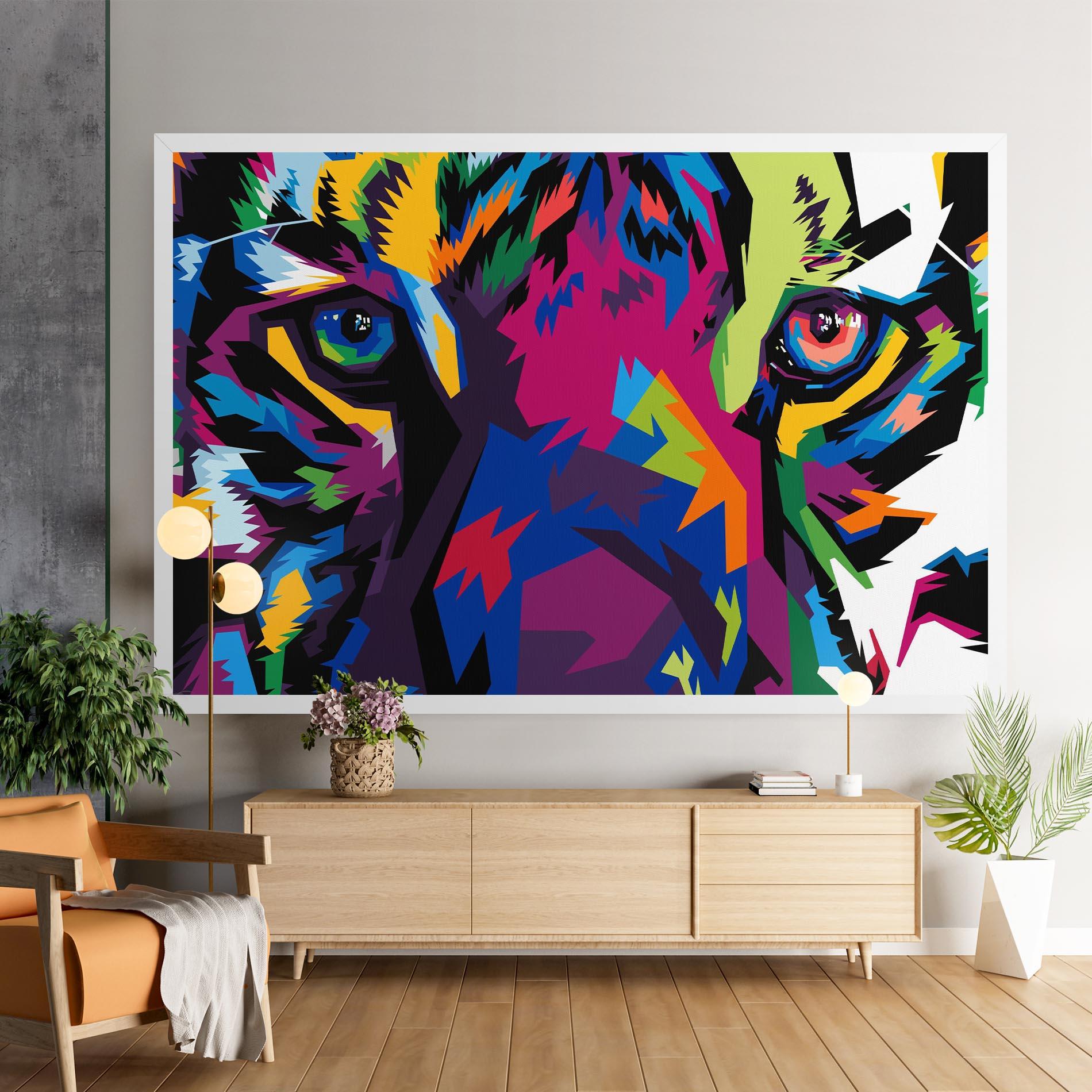 Vászonkép Colourul Tiger Eyes mockup 9