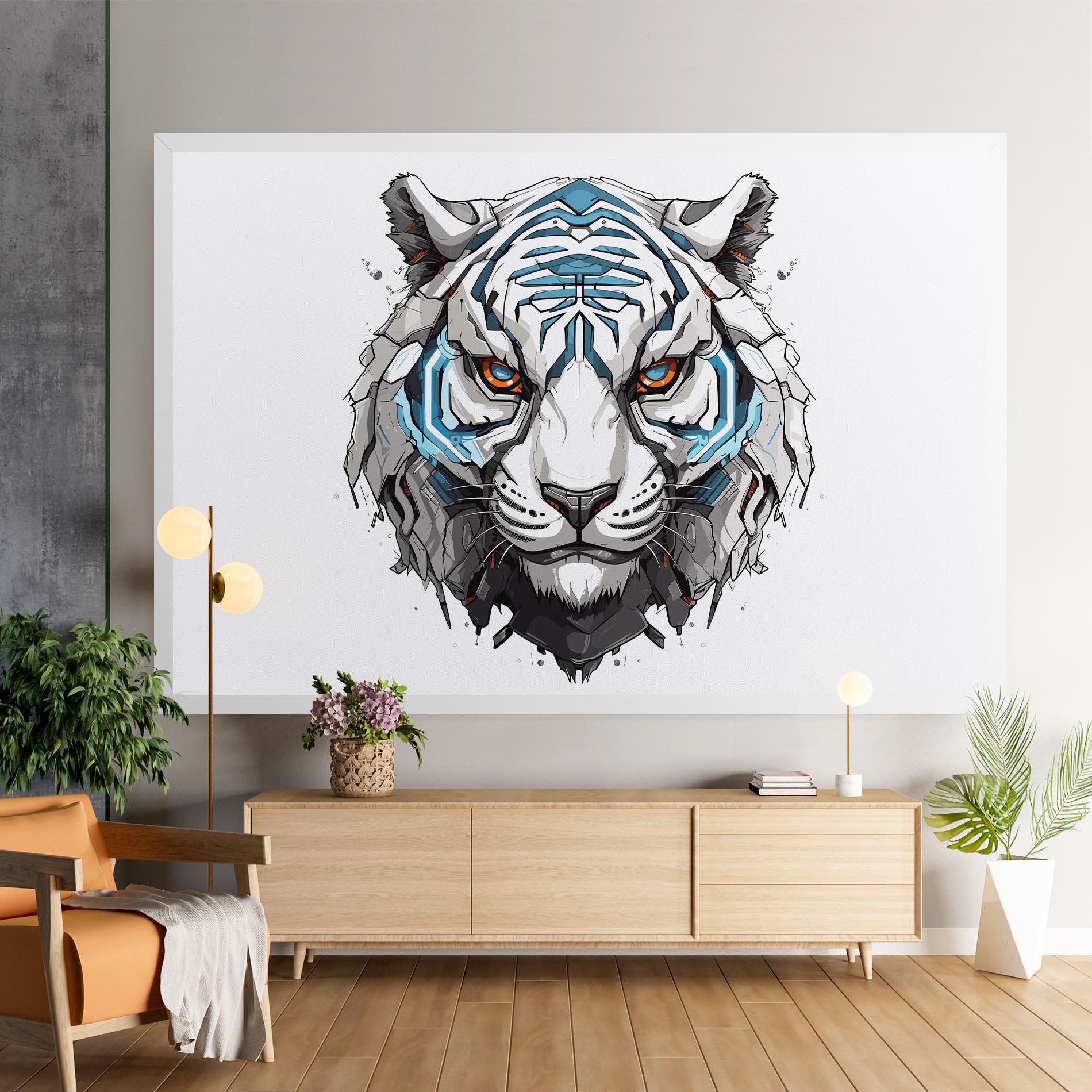 Vászonkép Cyborg Tiger mockup 9