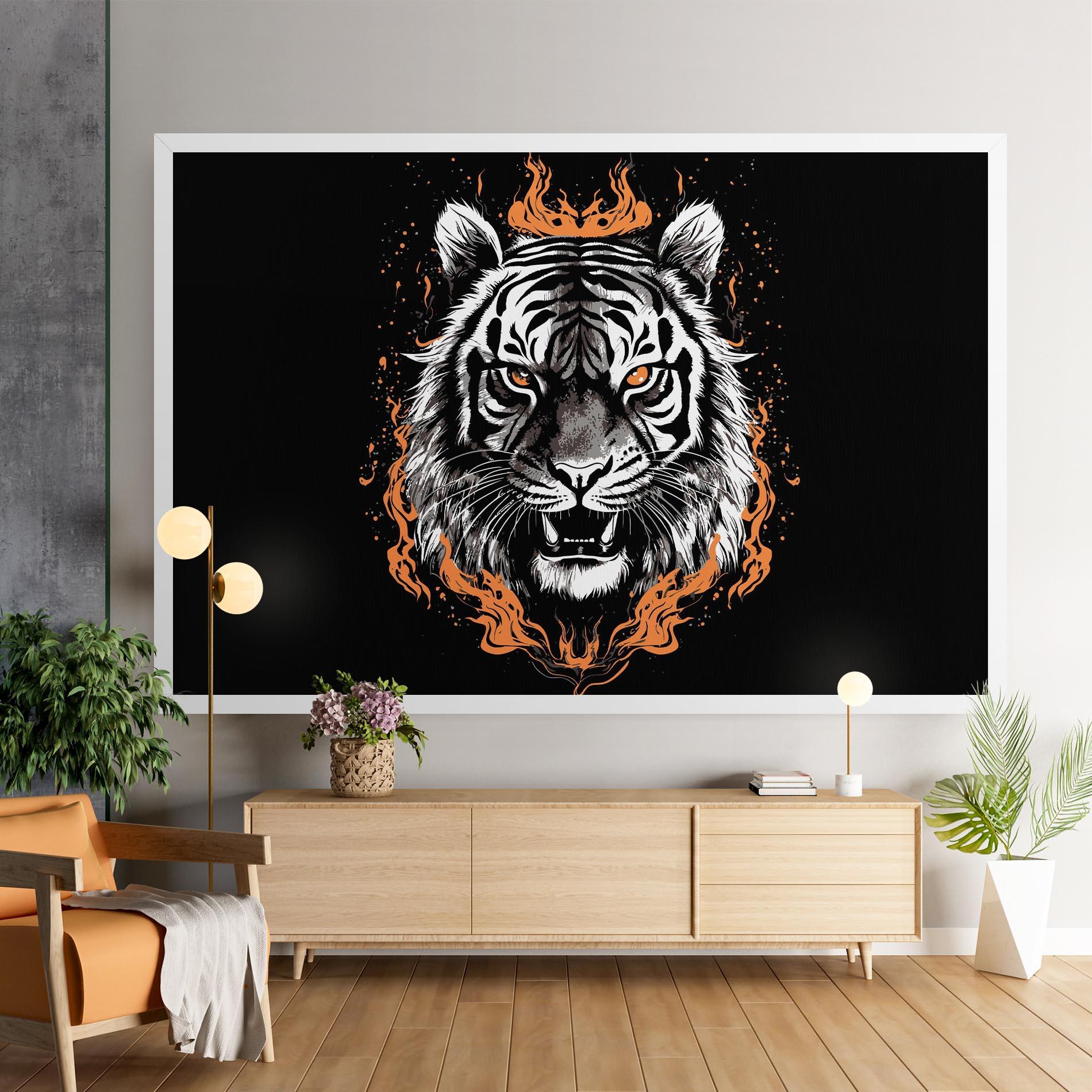 Vászonkép Fire Tiger mockup 9