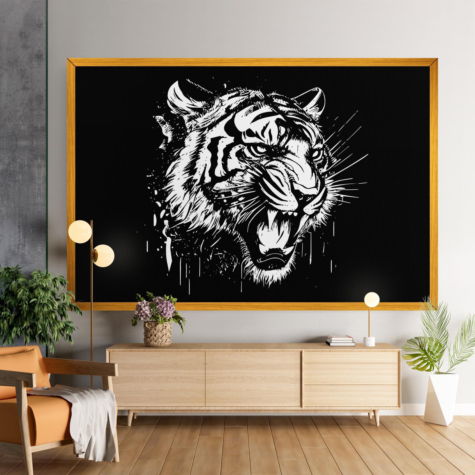Vászonkép Angry Tiger Head mockup 9