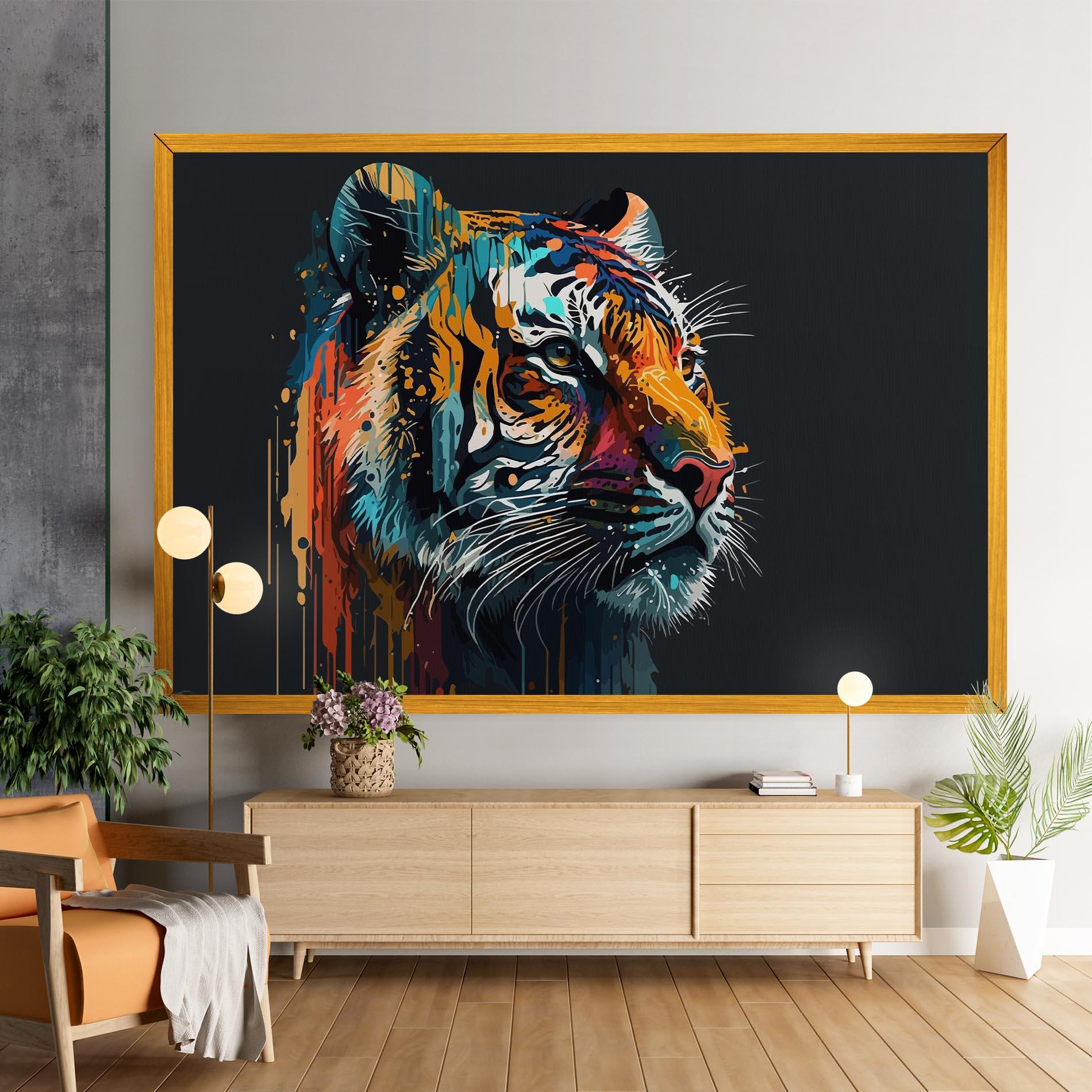 Vászonkép Color Mix Tiger mockup 9