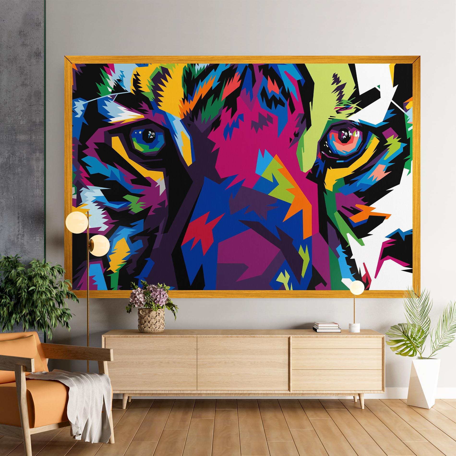 Vászonkép Colourul Tiger Eyes mockup 9
