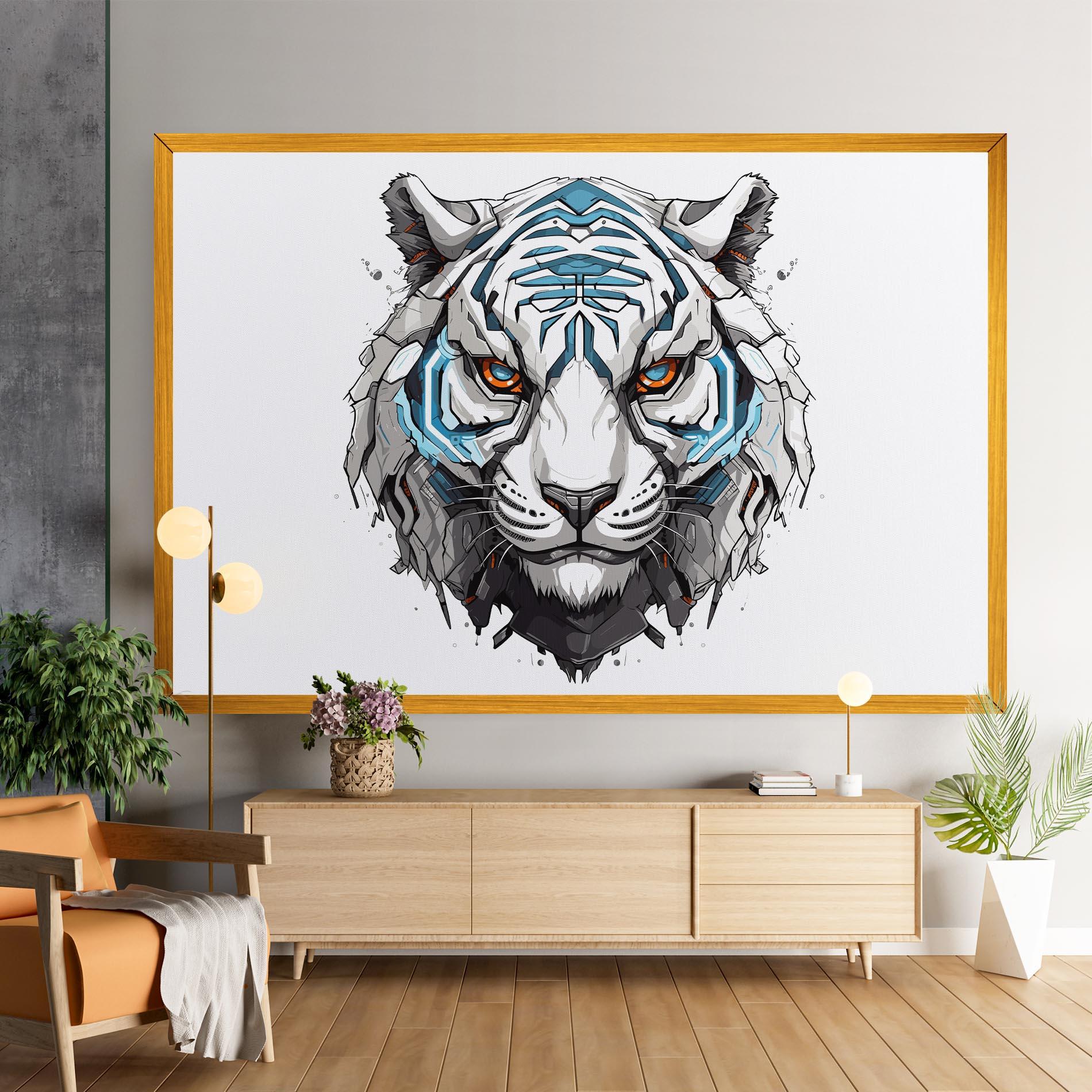 Vászonkép Cyborg Tiger mockup 9