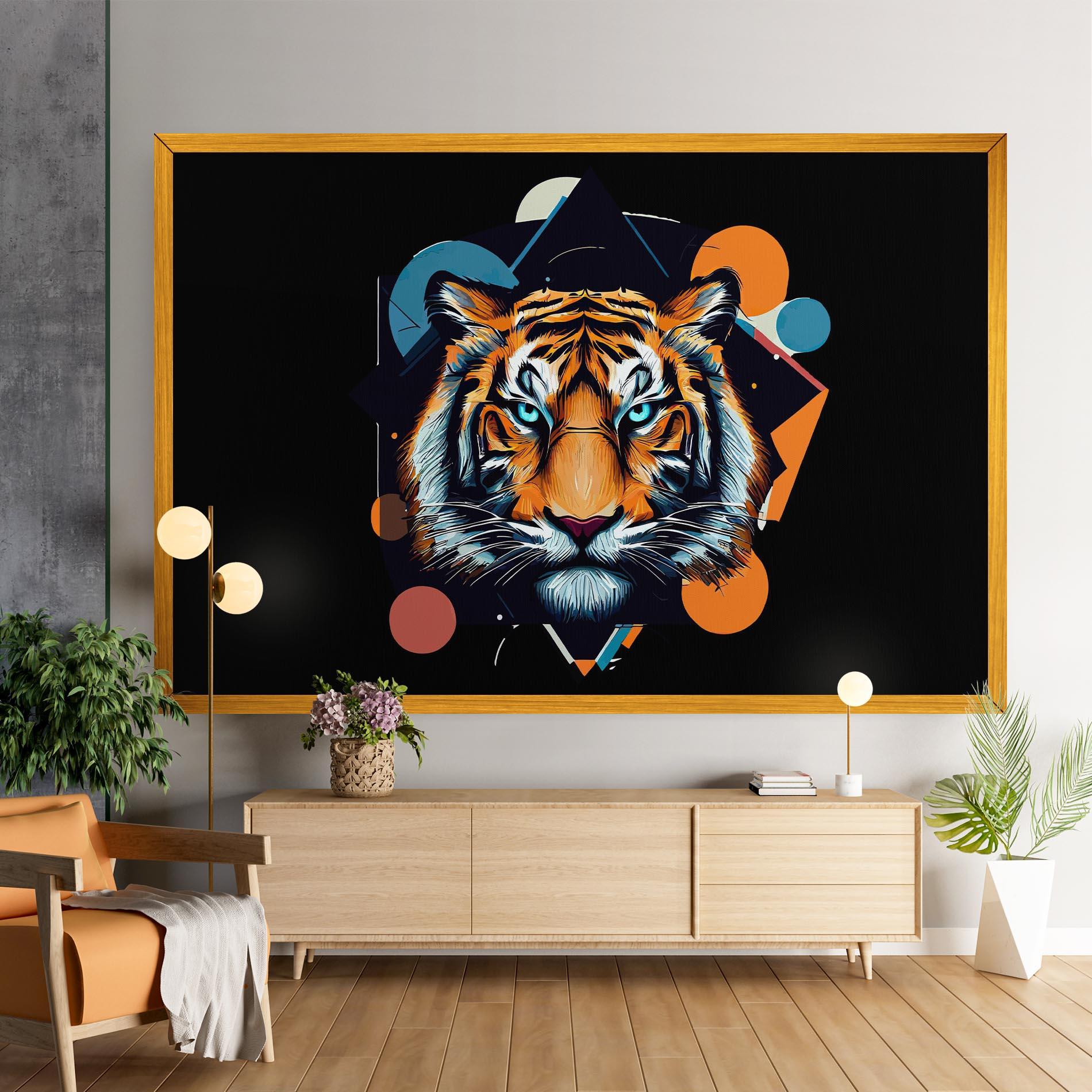 Vászonkép Geometric Tiger mockup 9