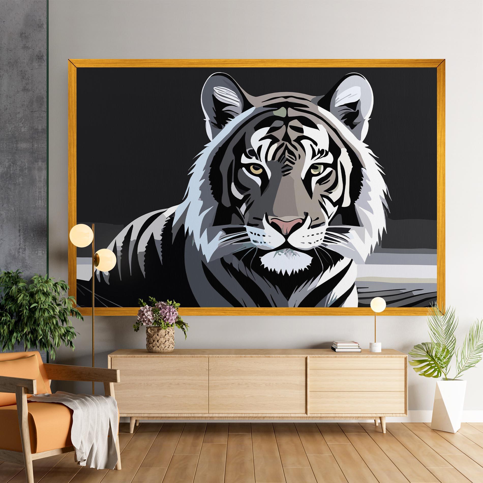 Vászonkép White Grey Tiger mockup 9