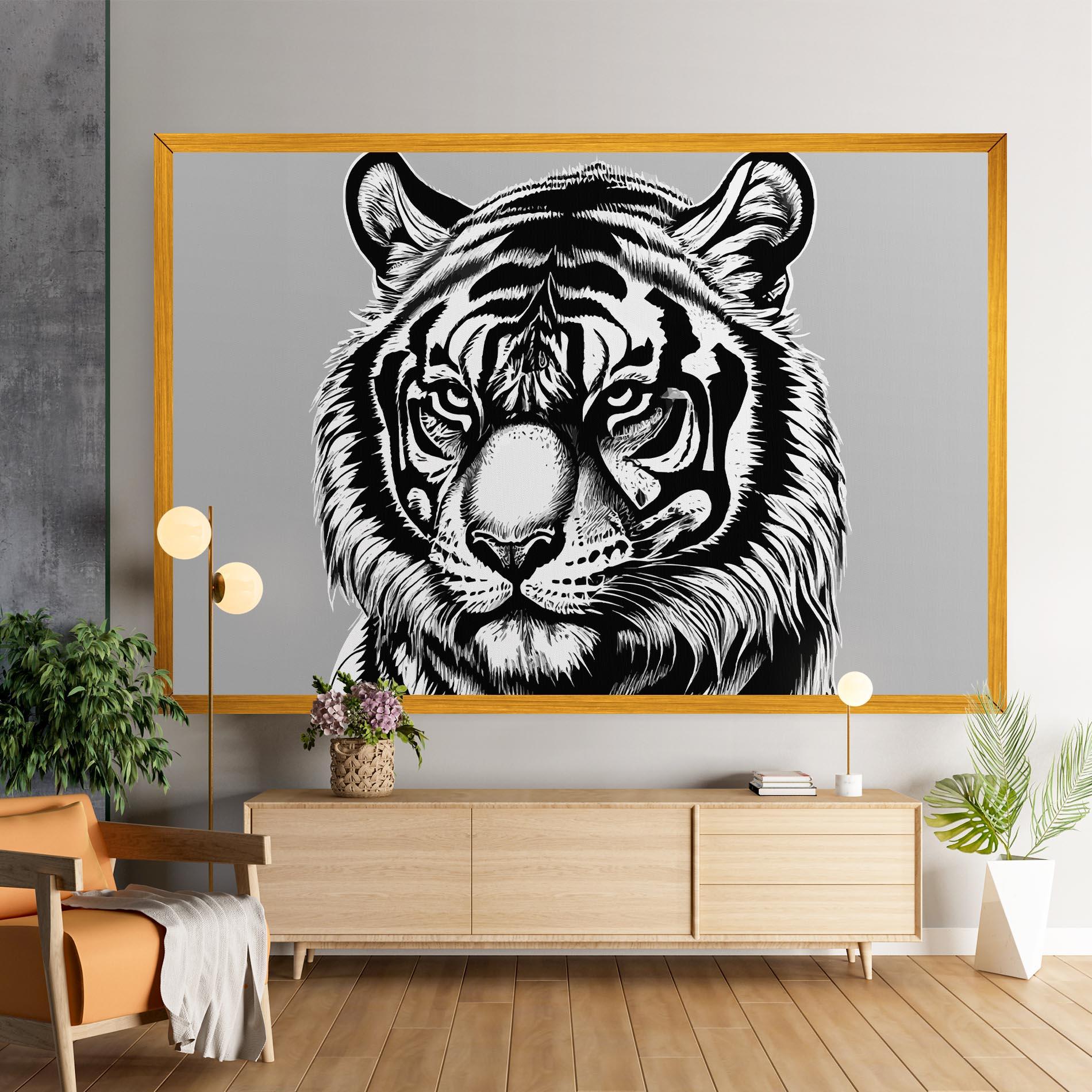 Vászonkép White Tiger Grey mockup 9