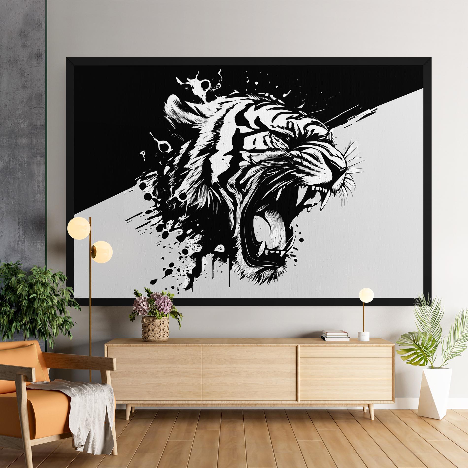 Vászonkép Black Grey Tiger mockup 9