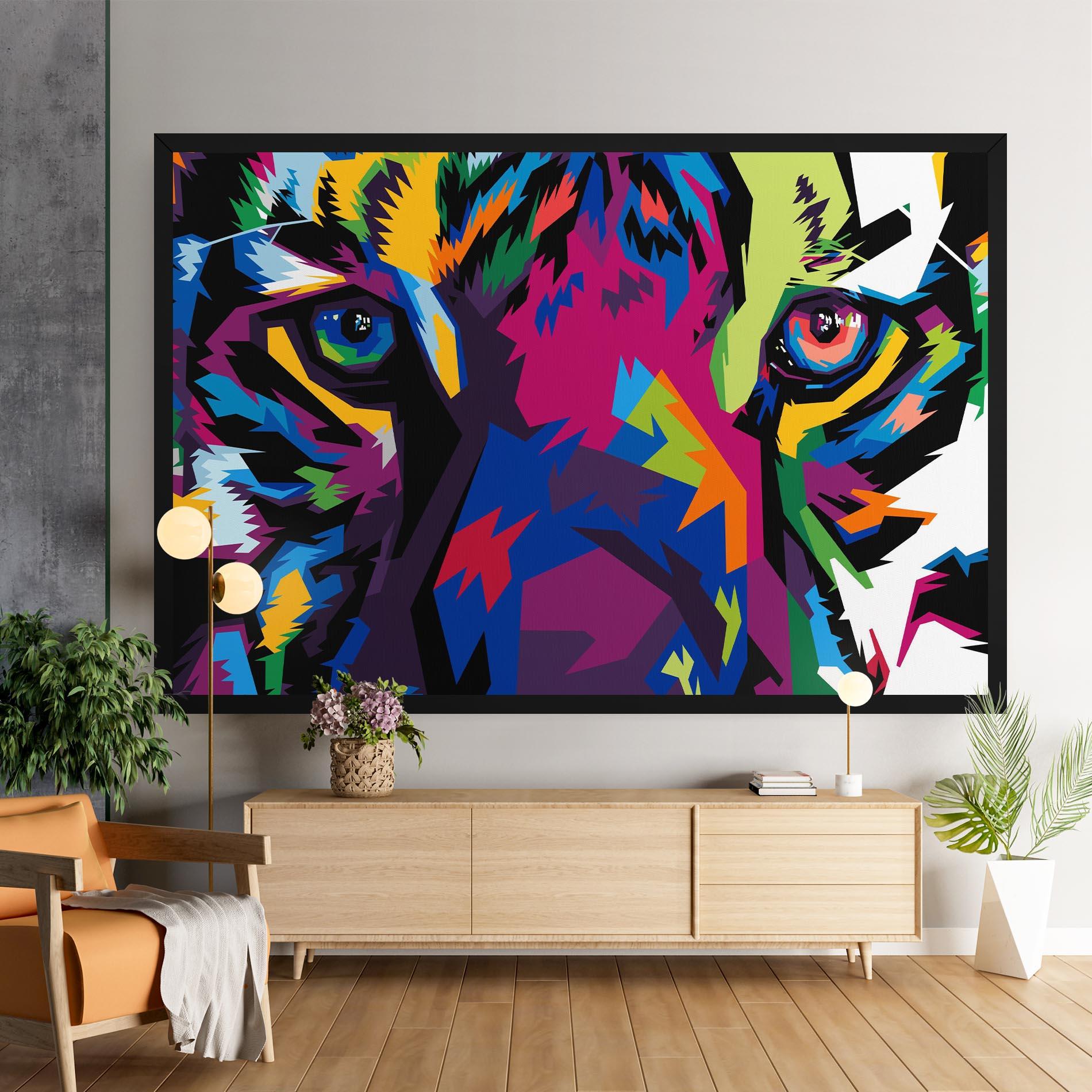 Vászonkép Colourul Tiger Eyes mockup 9