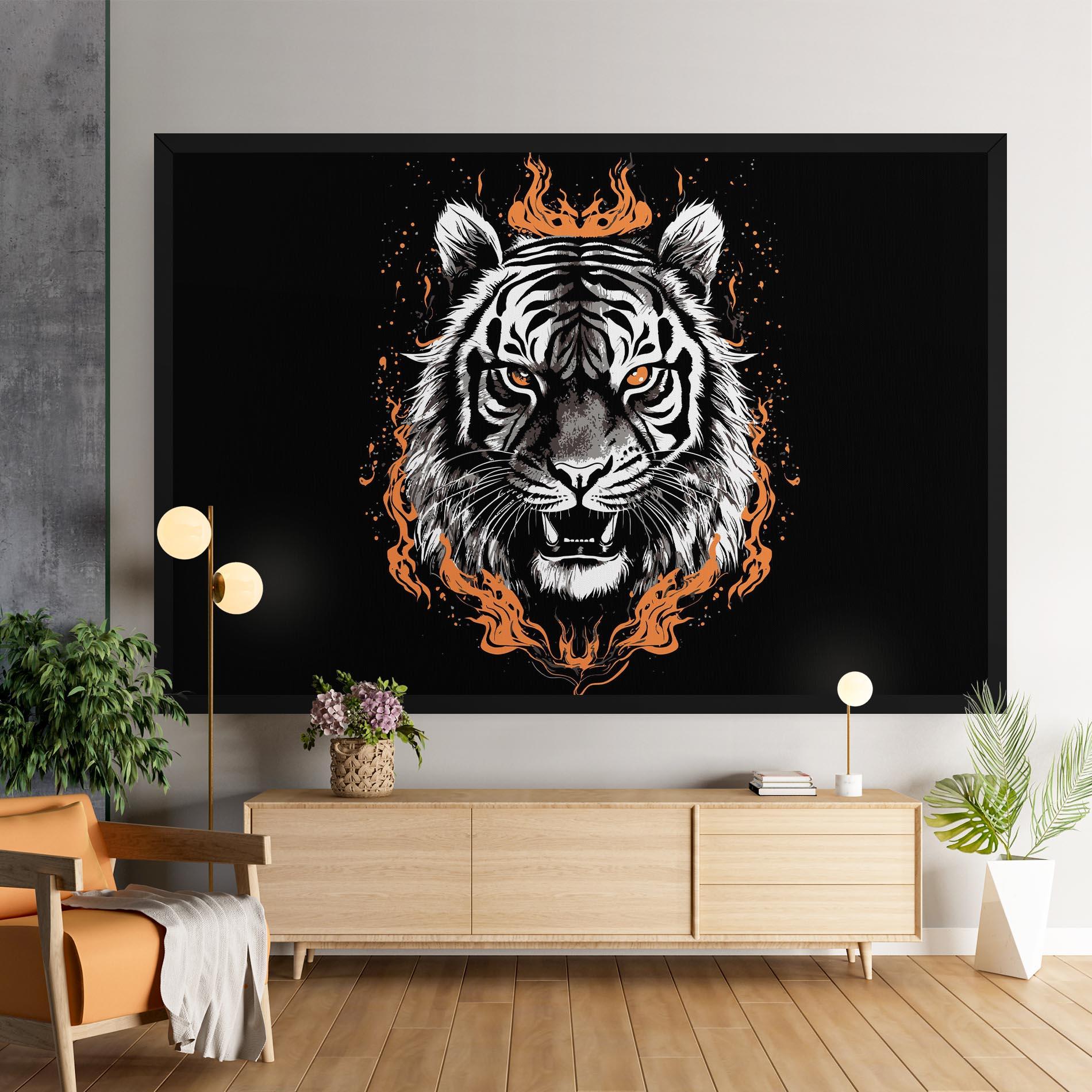 Vászonkép Fire Tiger mockup 9
