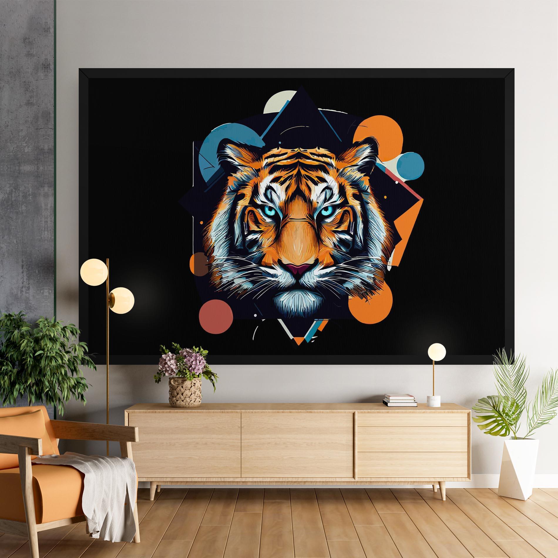 Vászonkép Geometric Tiger mockup 9