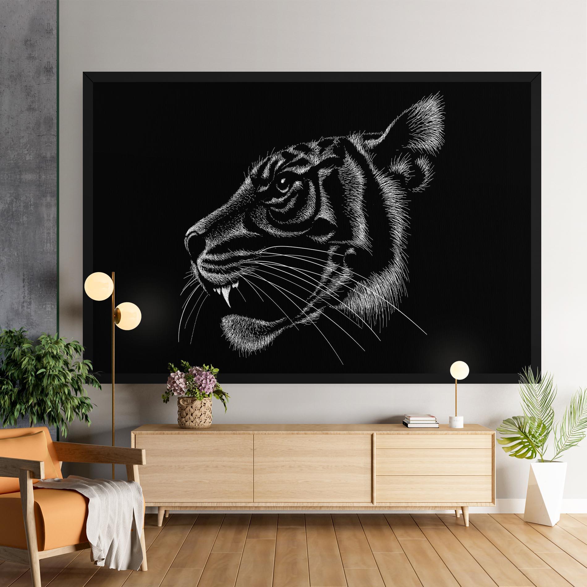 Vászonkép Tiger White Head mockup 9