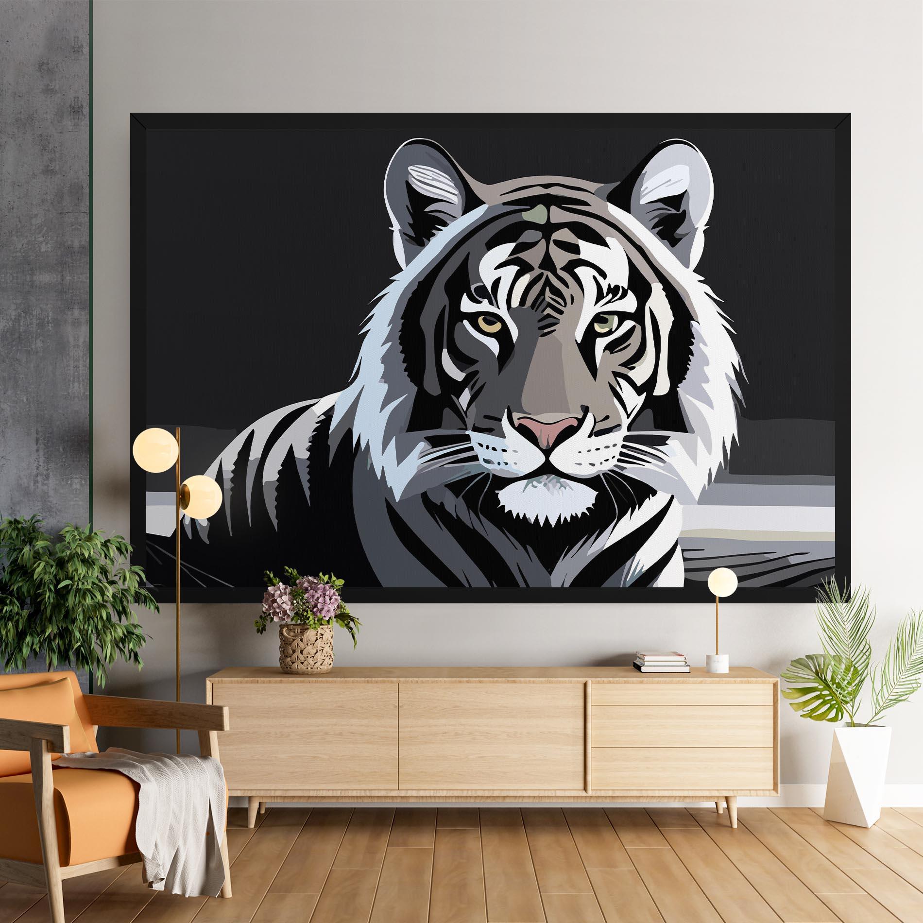 Vászonkép White Grey Tiger mockup 9