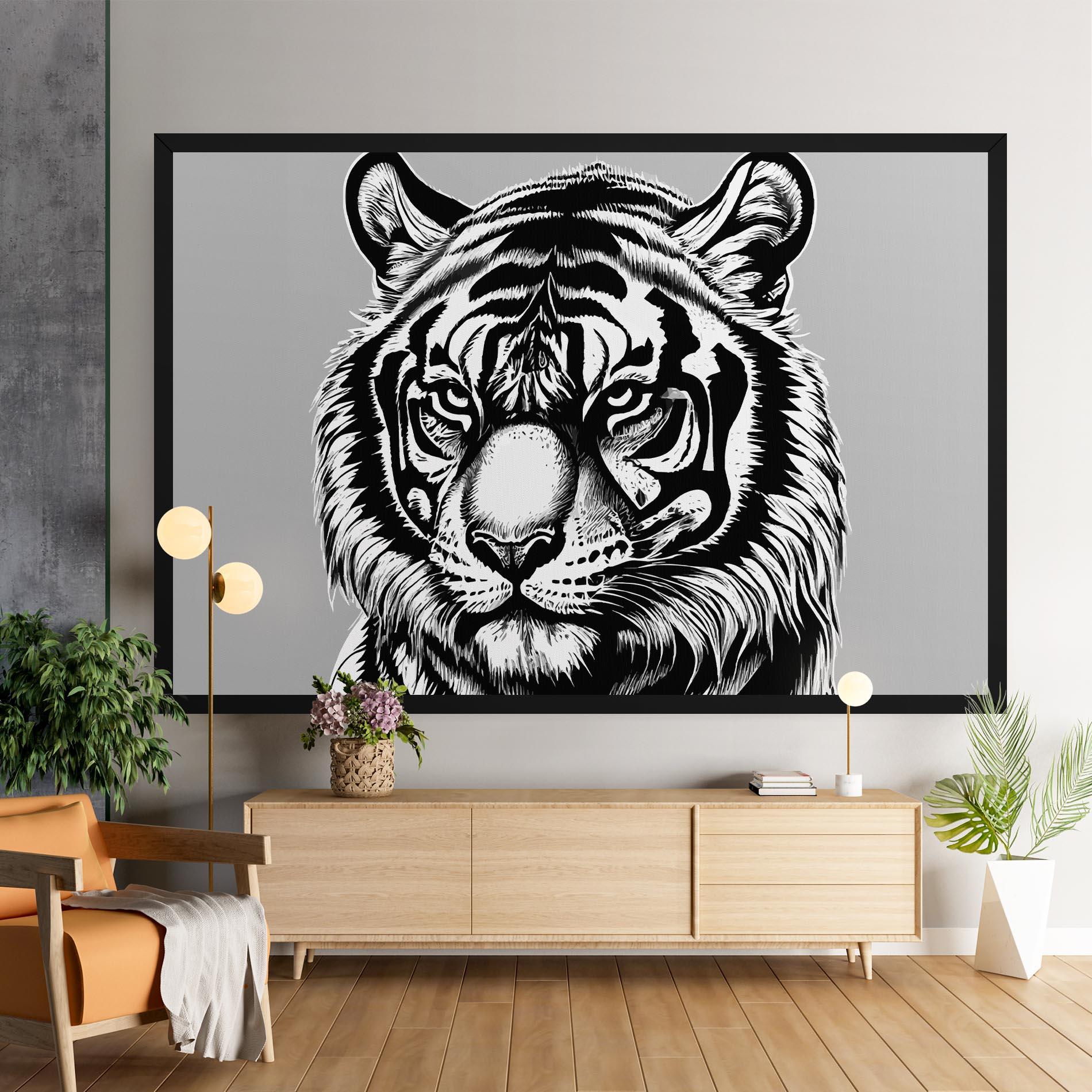 Vászonkép White Tiger Grey mockup 9