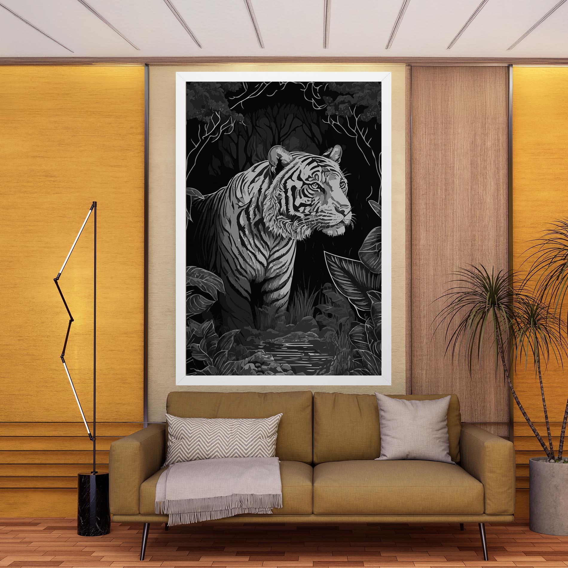 Vászonkép Grey Tiger mockup 9