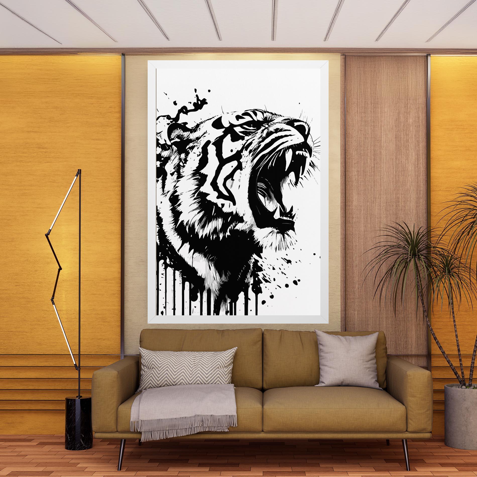 Vászonkép Ink Art Tiger mockup 9