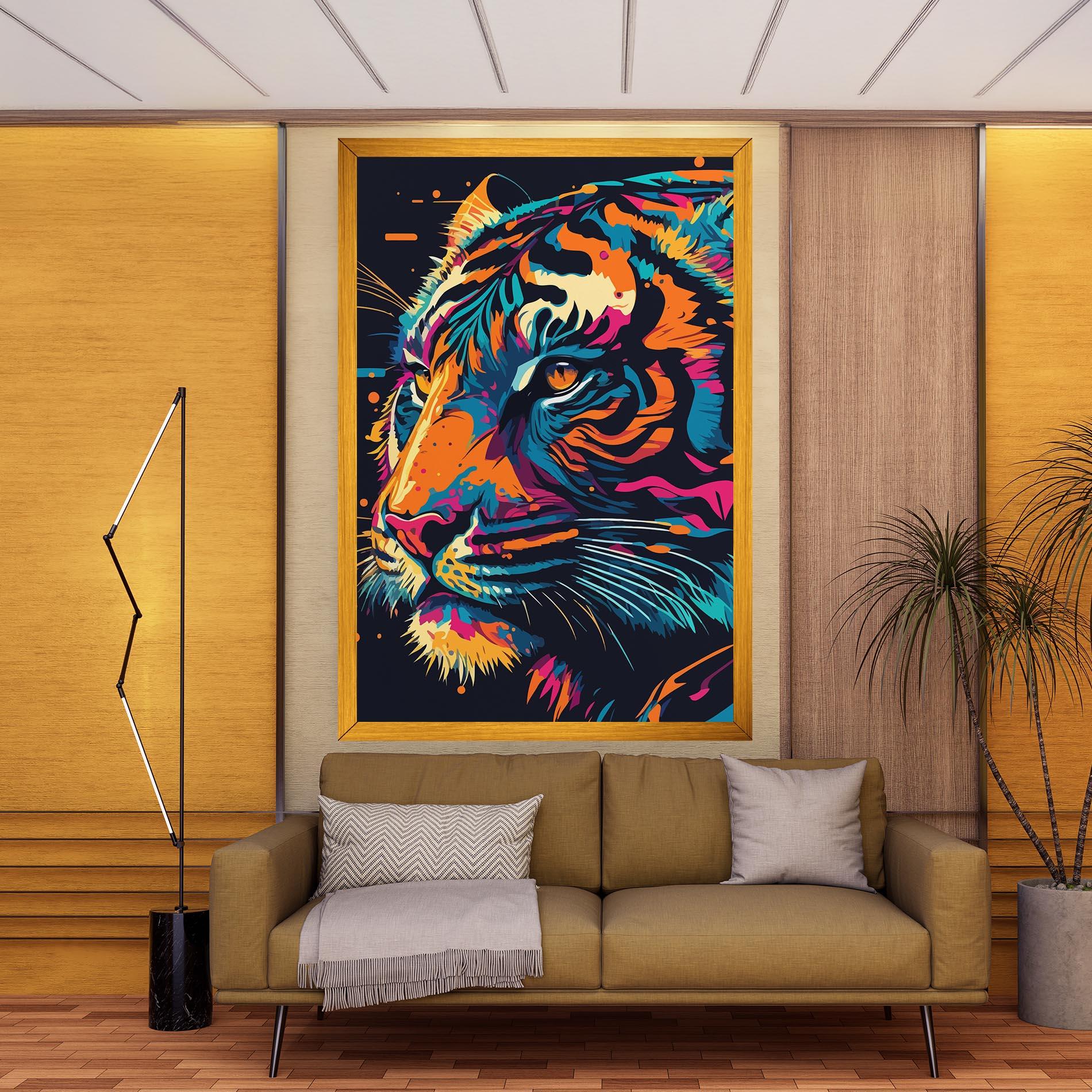 Vászonkép Colorful Tiger mockup 9