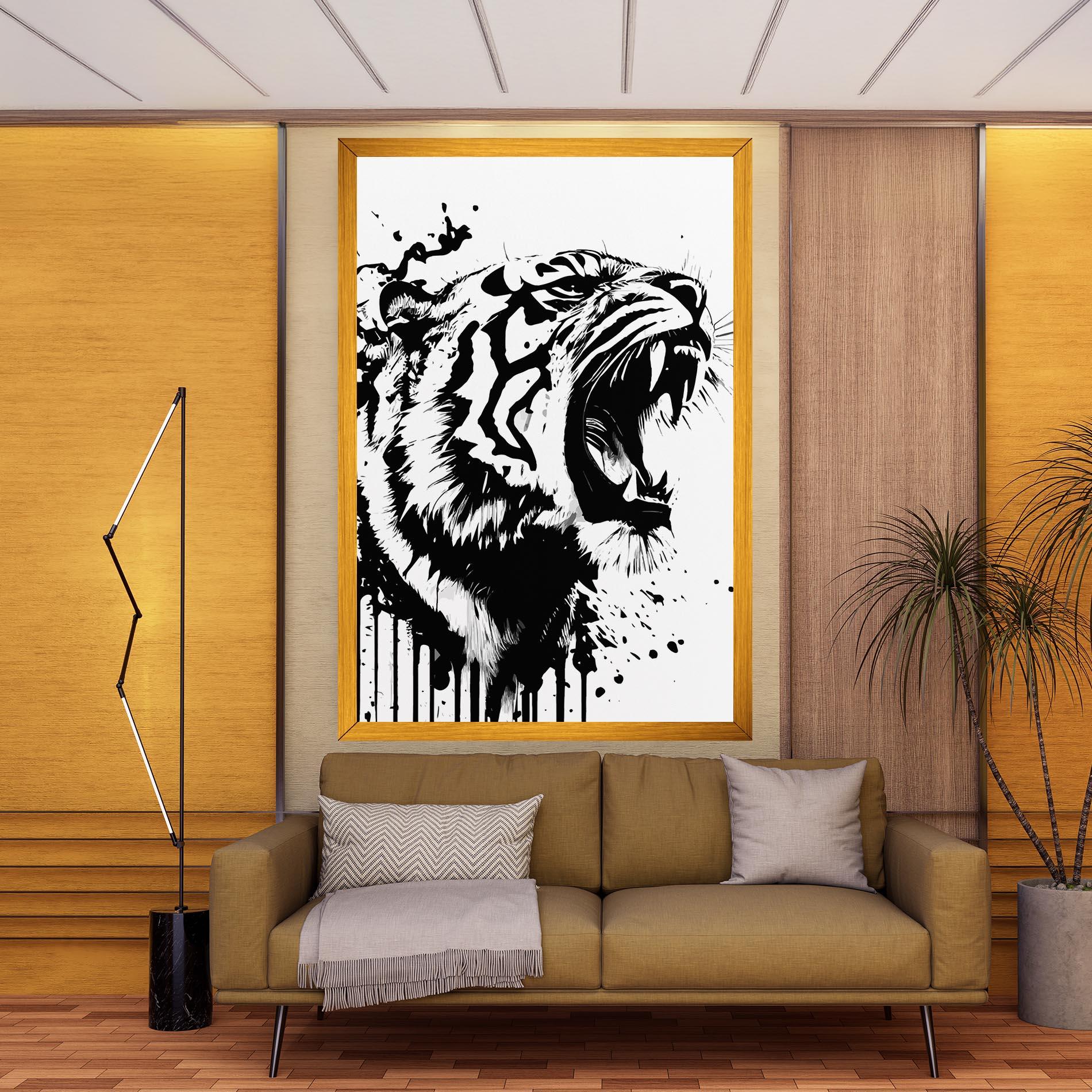 Vászonkép Ink Art Tiger mockup 9