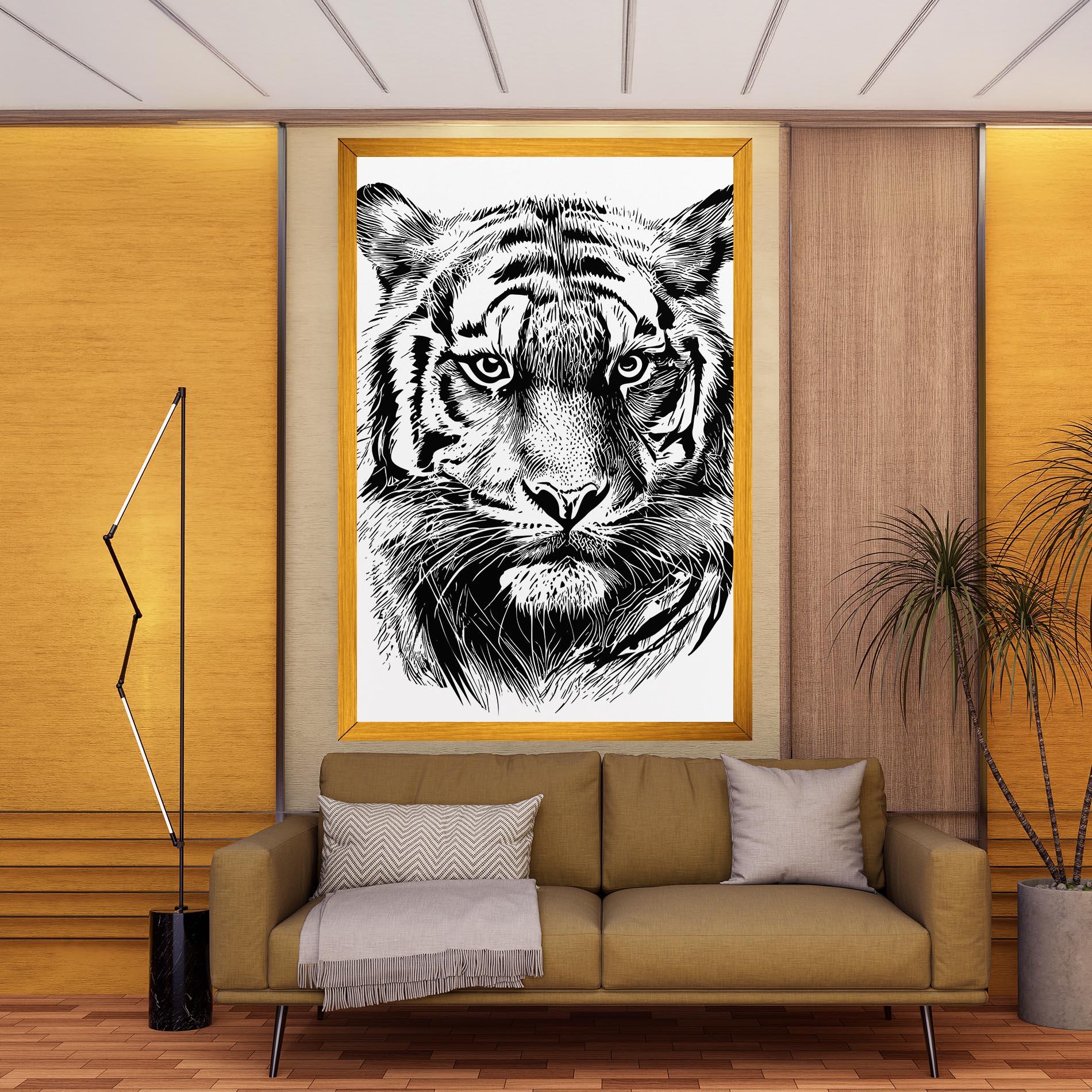 Vászonkép Pretty Tiger Head mockup 9