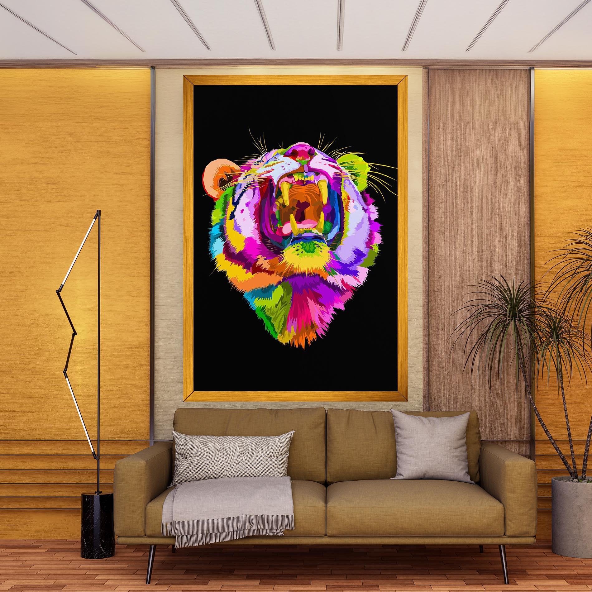 Vászonkép Tiger Mix Color mockup 9