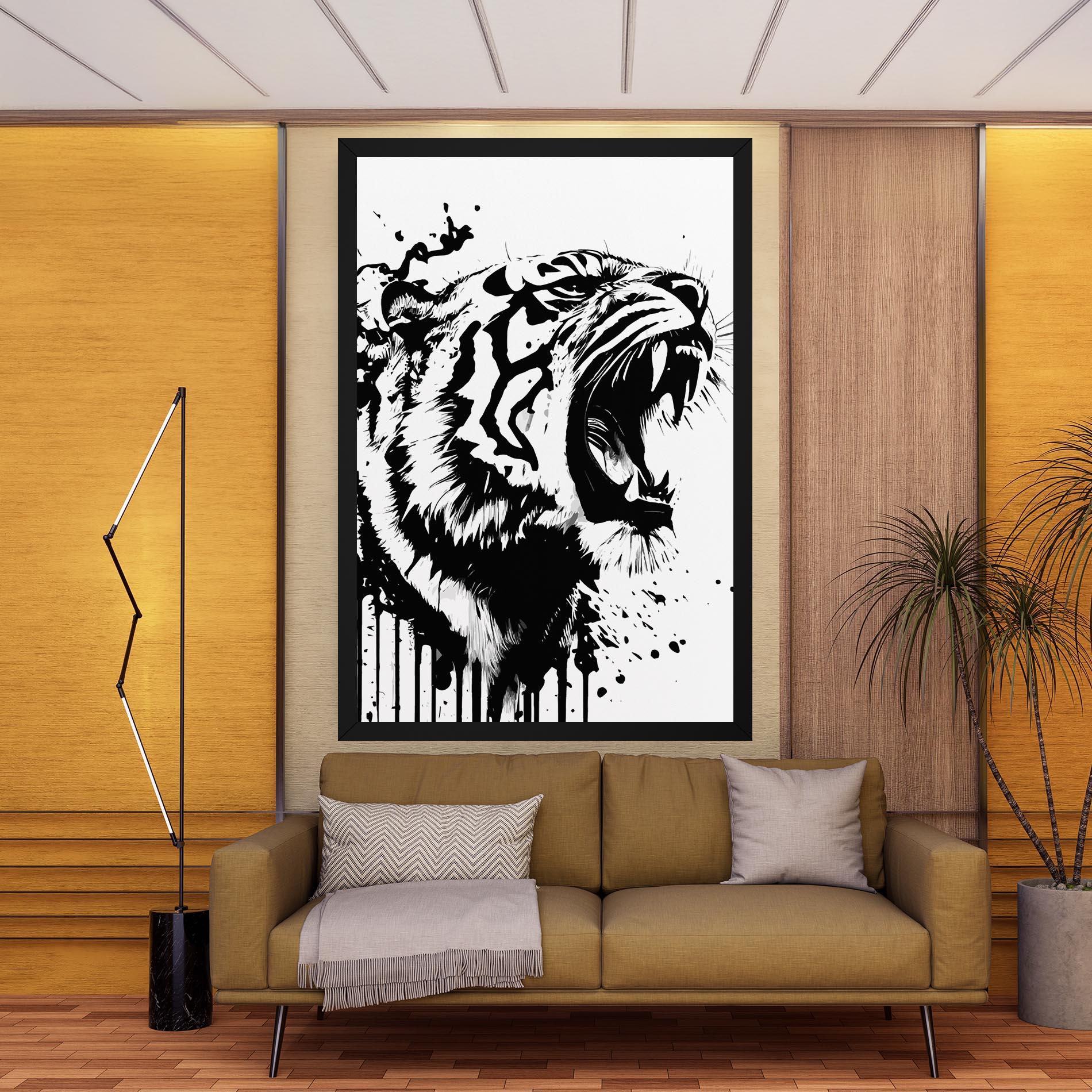 Vászonkép Ink Art Tiger mockup 9