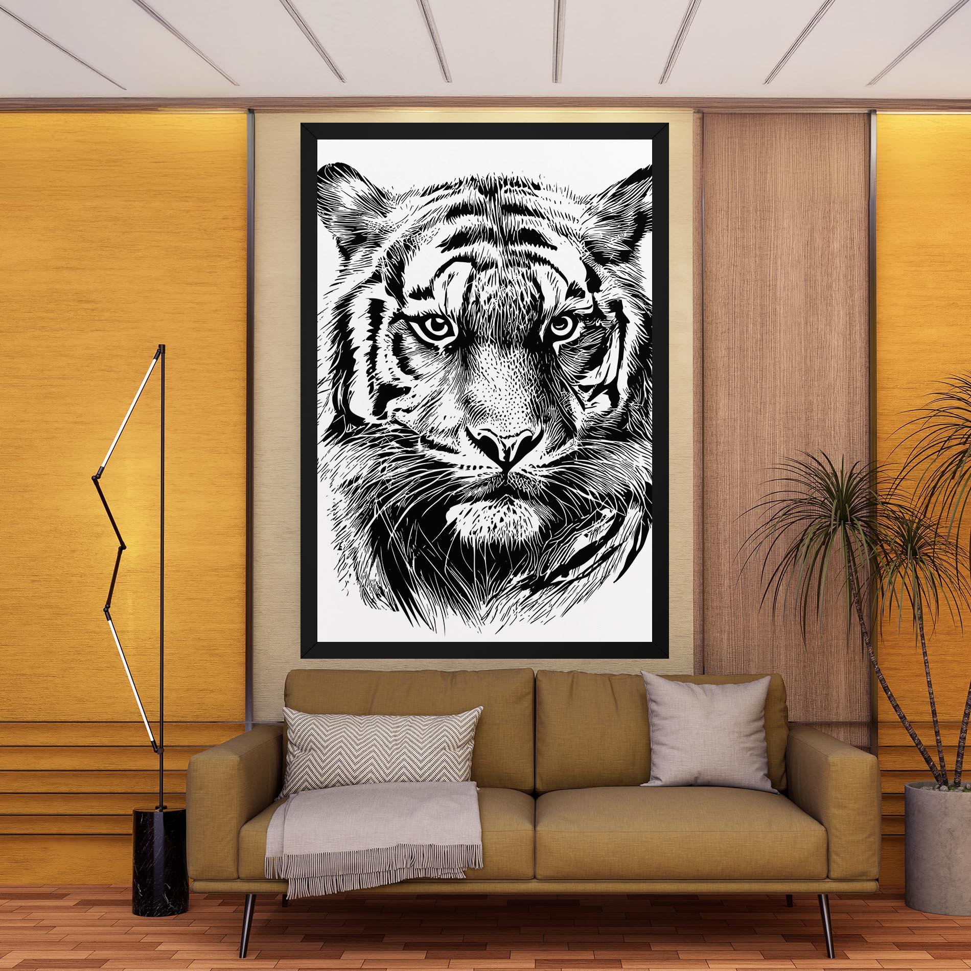 Vászonkép Pretty Tiger Head mockup 9