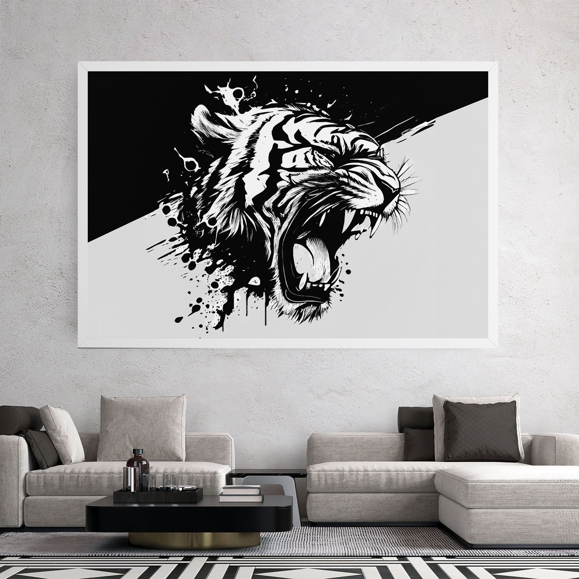 Black Grey Tiger mockup 2