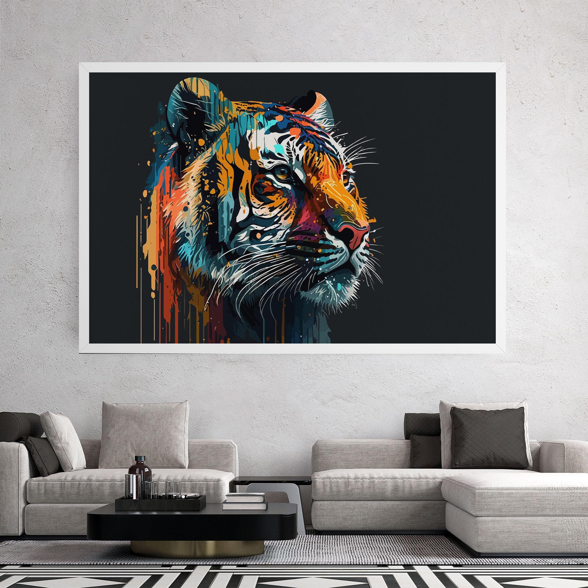 Vászonkép Color Mix Tiger mockup 2