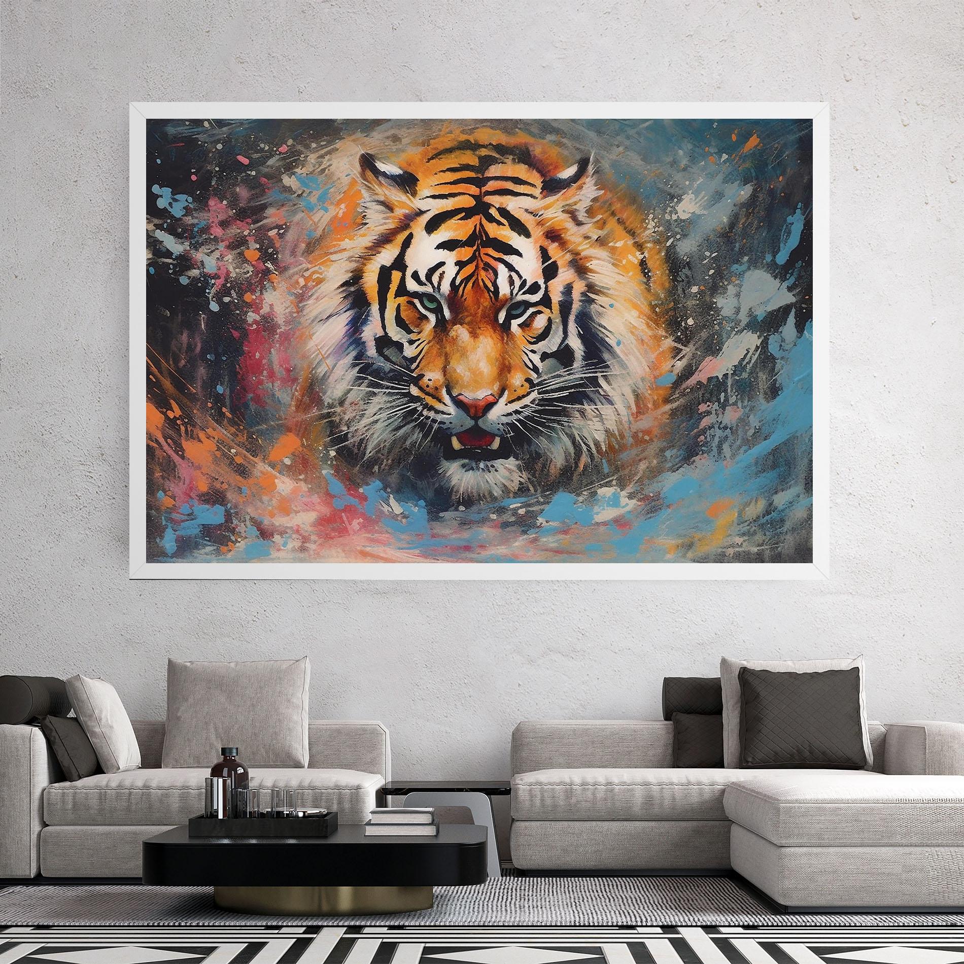 Vászonkép Orange Tiger Painting mockup 2