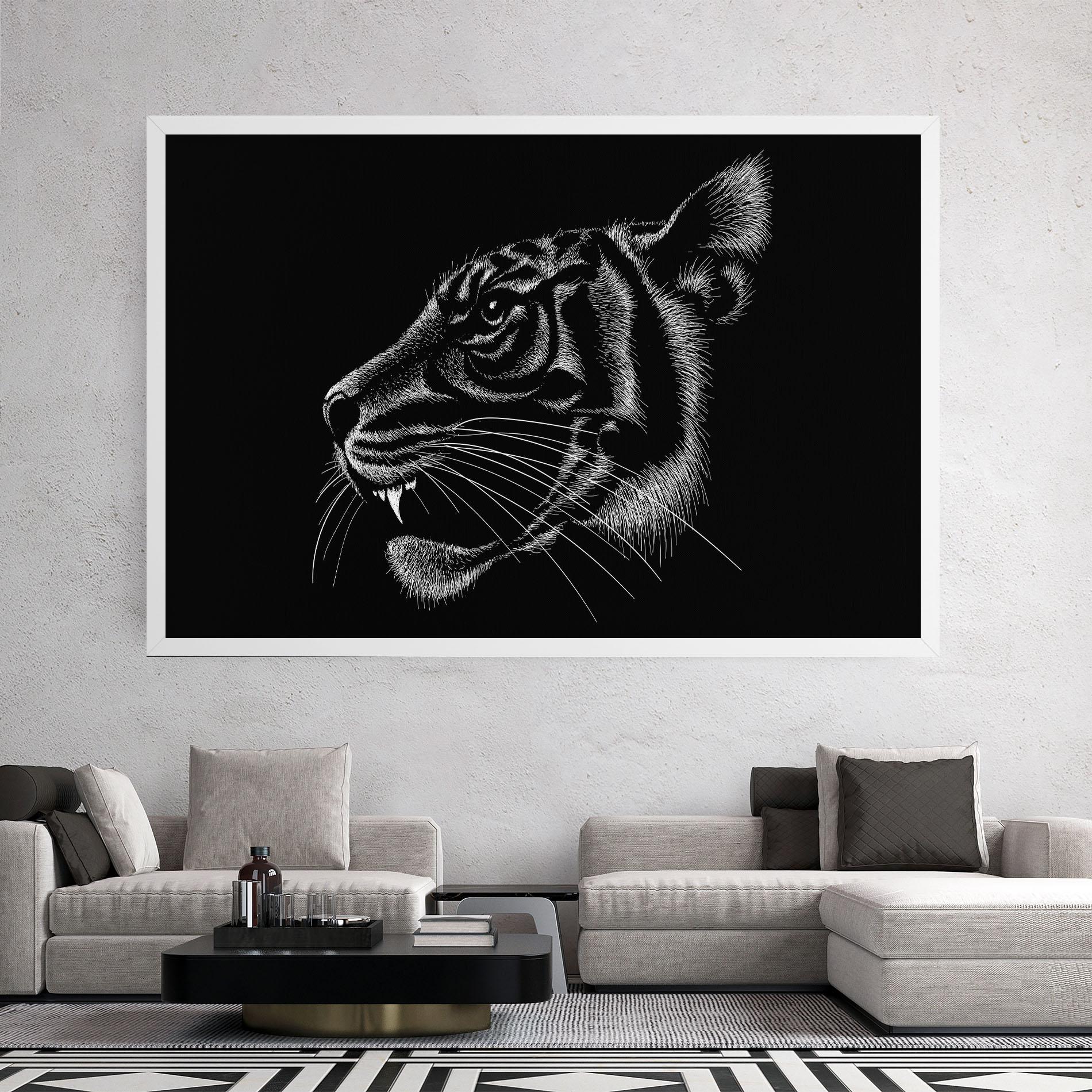 Vászonkép Tiger White Head mockup 2