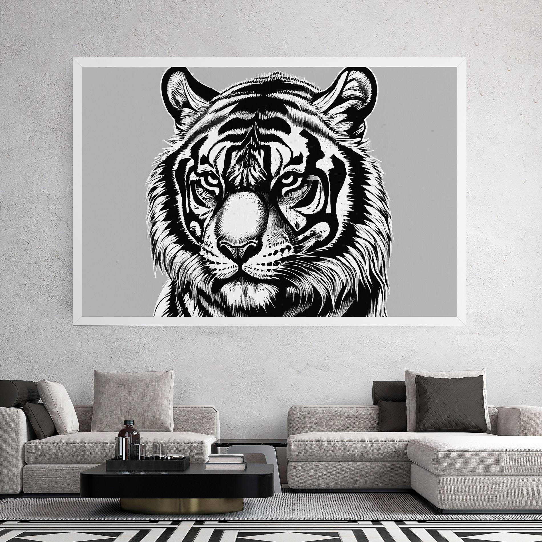 Vászonkép White Tiger Grey mockup 2
