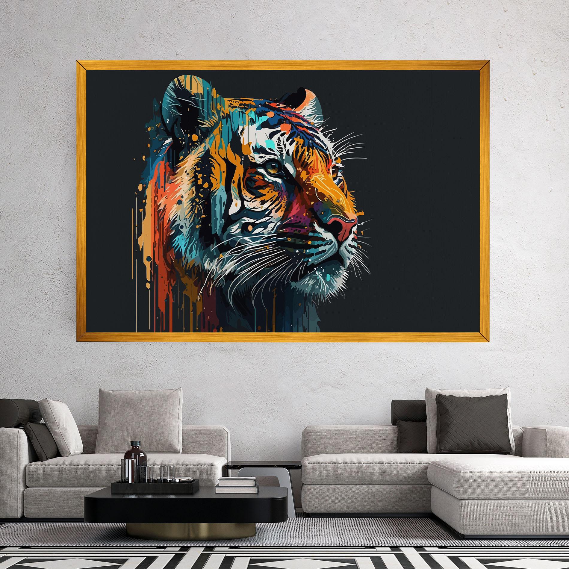 Vászonkép Color Mix Tiger mockup 2