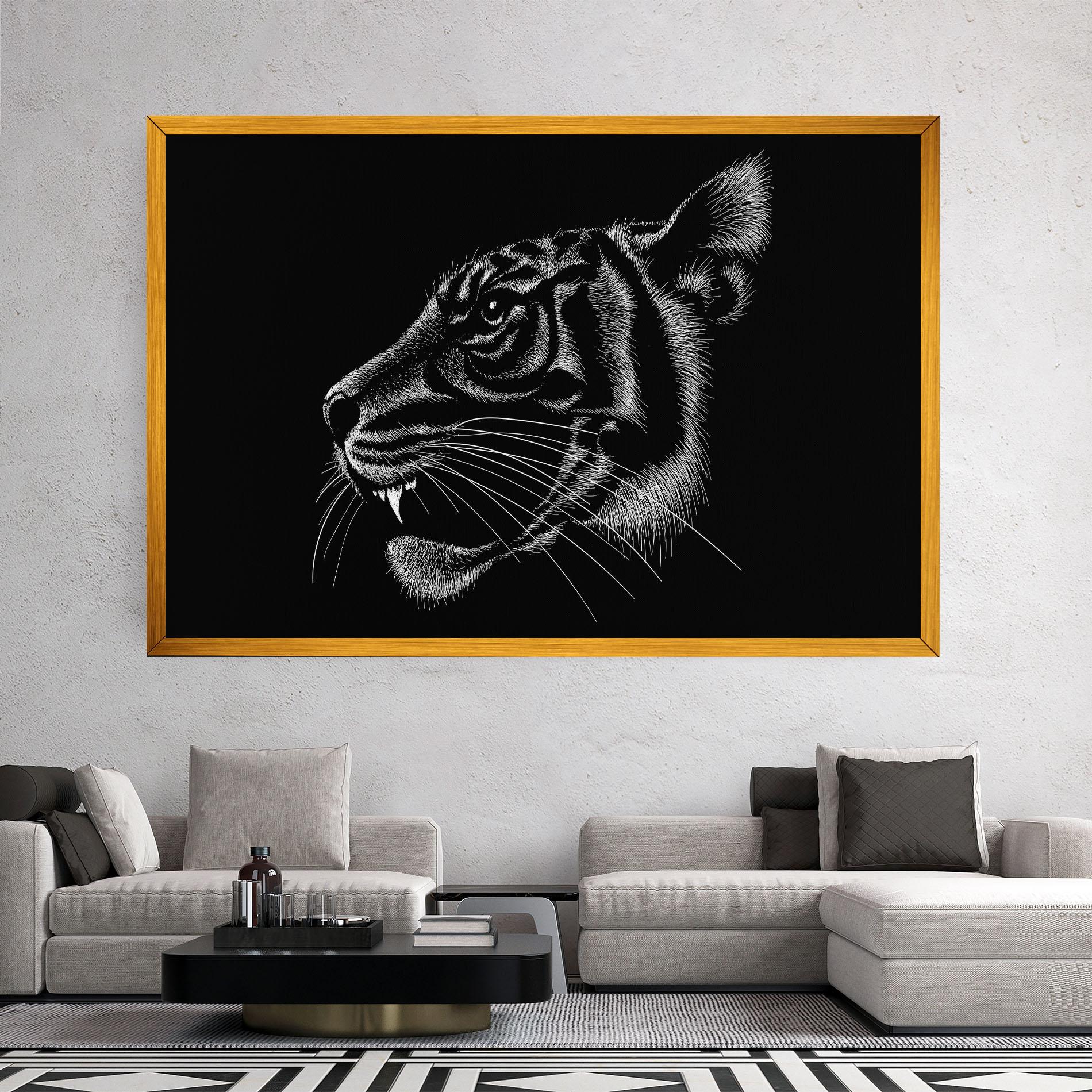 Vászonkép Tiger White Head mockup 2