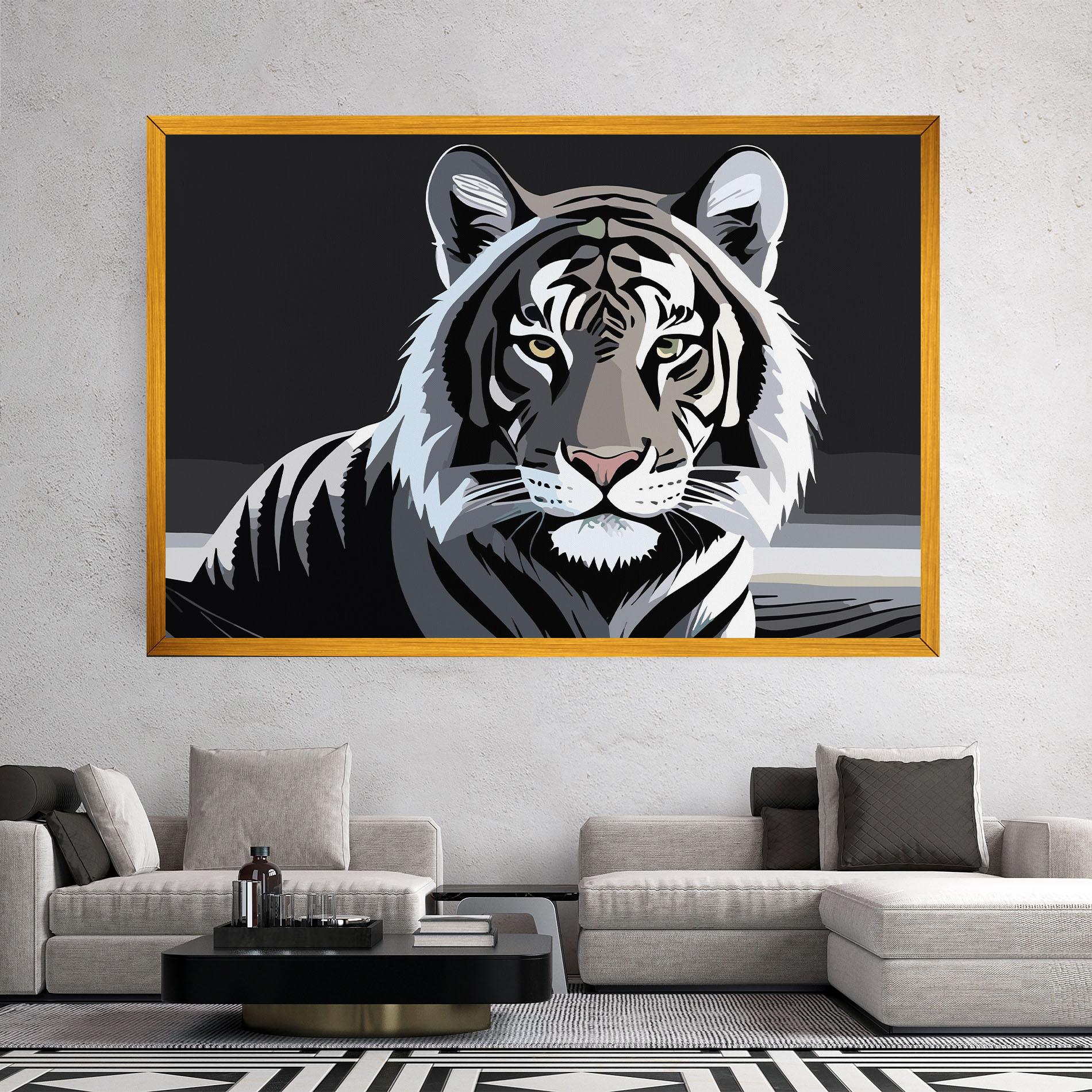 Vászonkép White Grey Tiger mockup 2