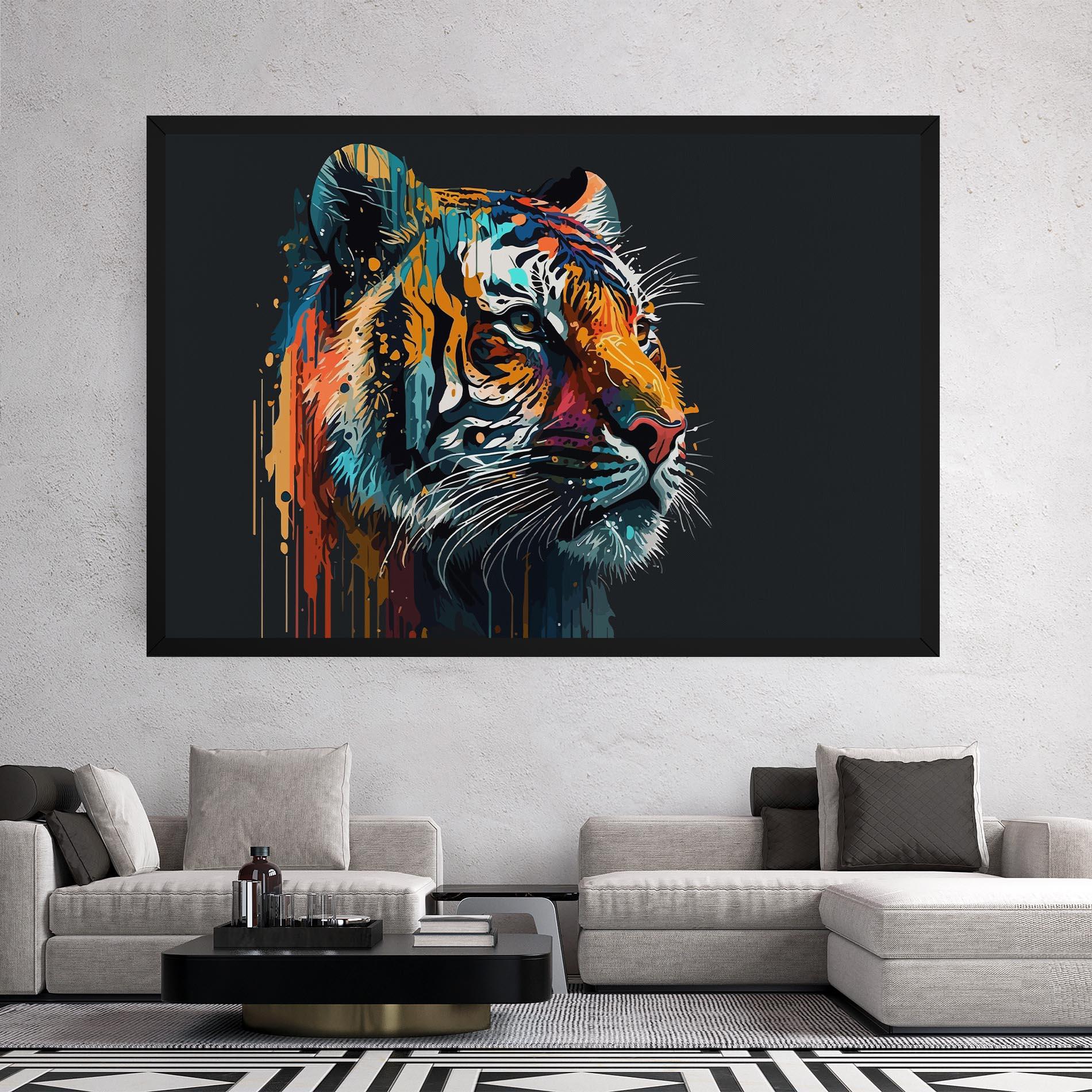 Vászonkép Color Mix Tiger mockup 2