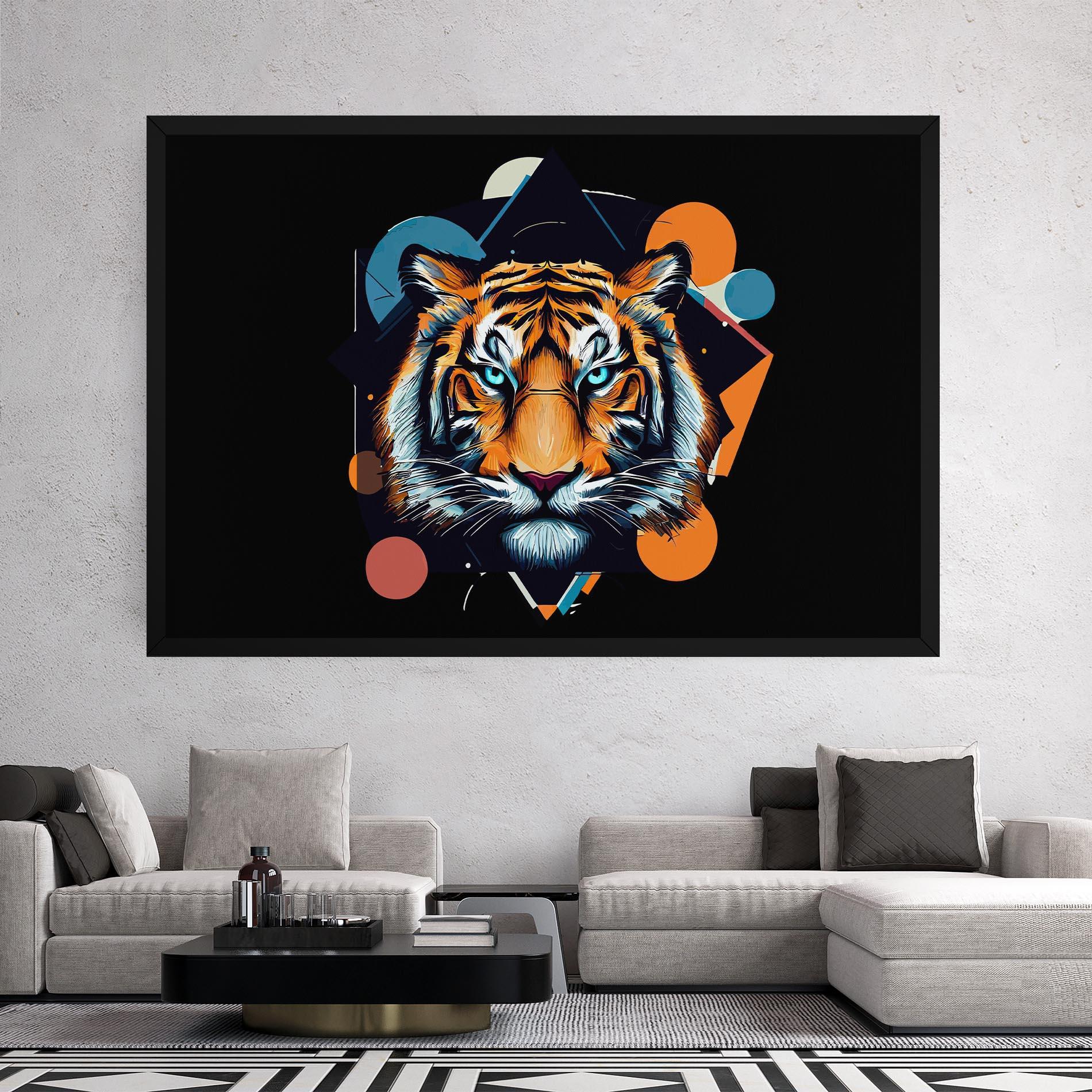 Vászonkép Geometric Tiger mockup 2