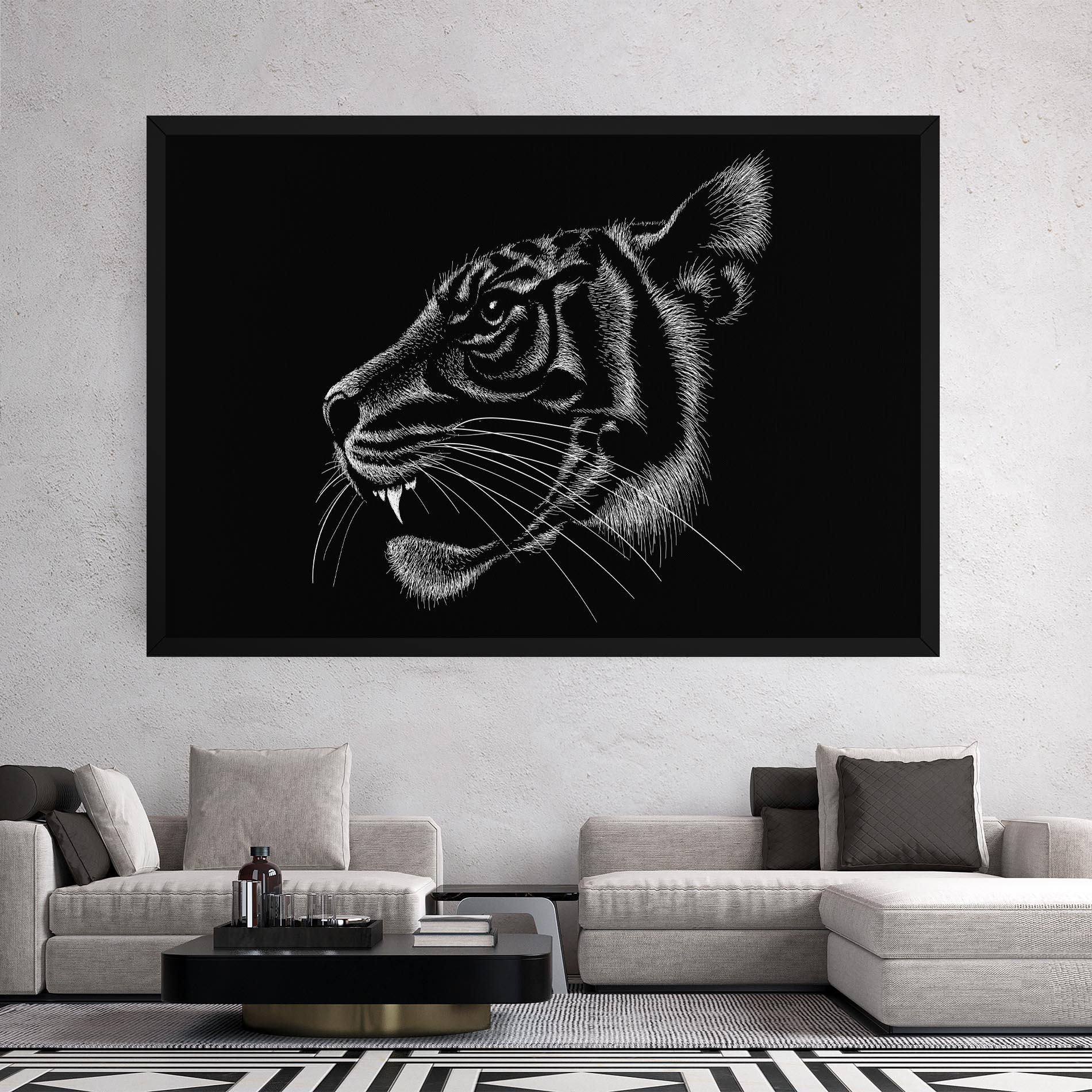 Vászonkép Tiger White Head mockup 2
