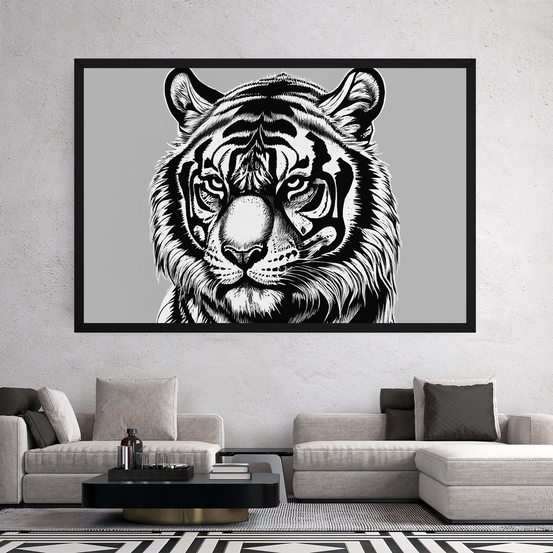 Vászonkép White Tiger Grey mockup 2