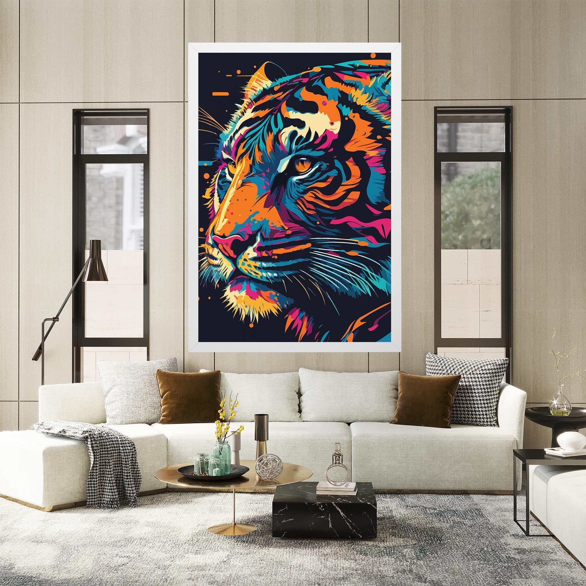 Vászonkép Colorful Tiger mockup 2