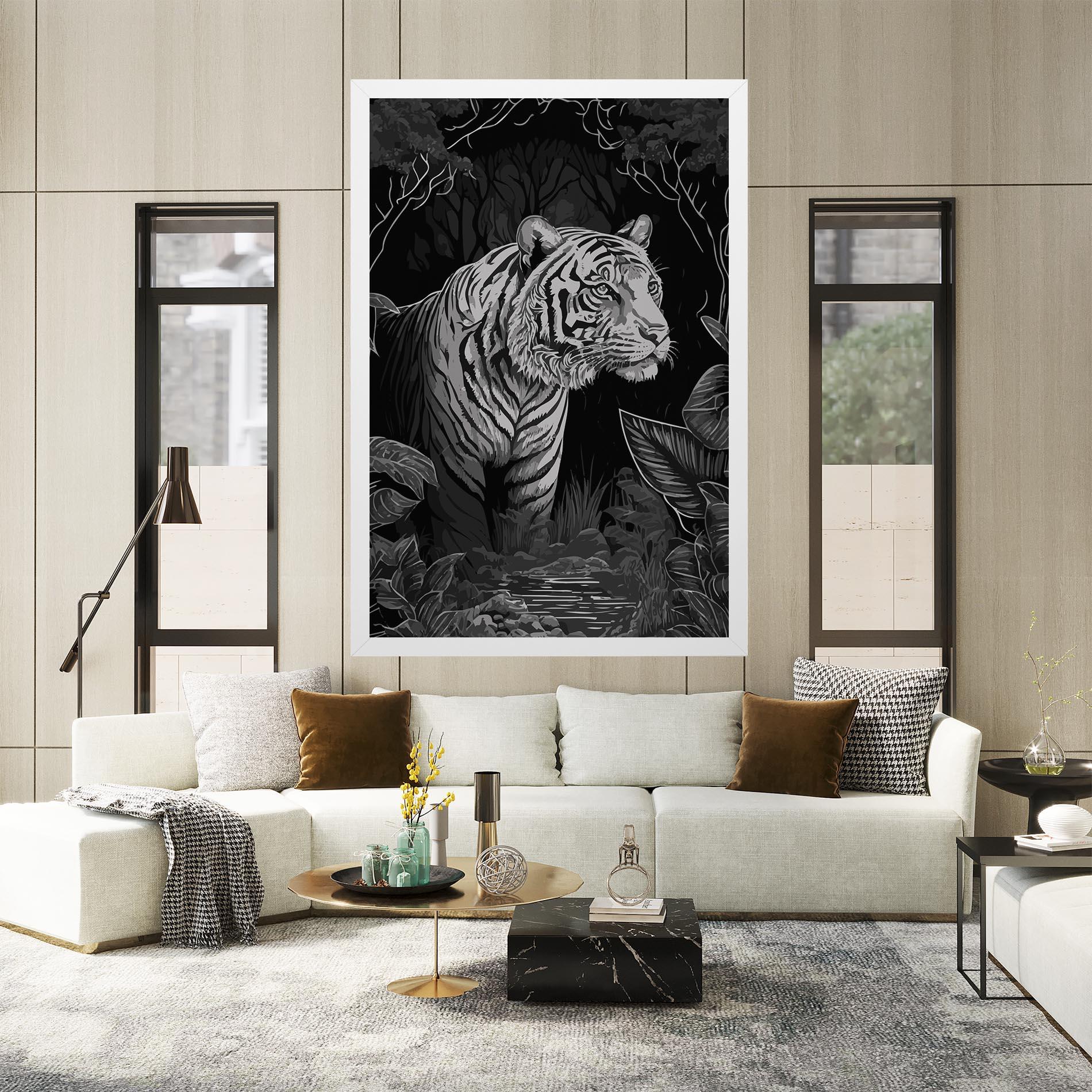 Vászonkép Grey Tiger mockup 2