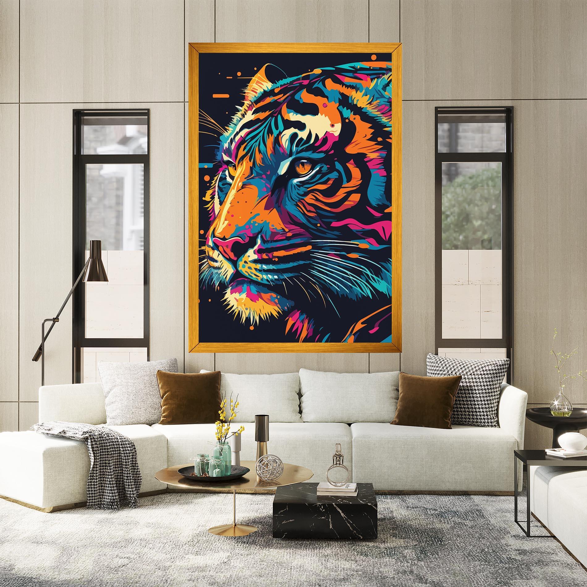 Vászonkép Colorful Tiger mockup 2