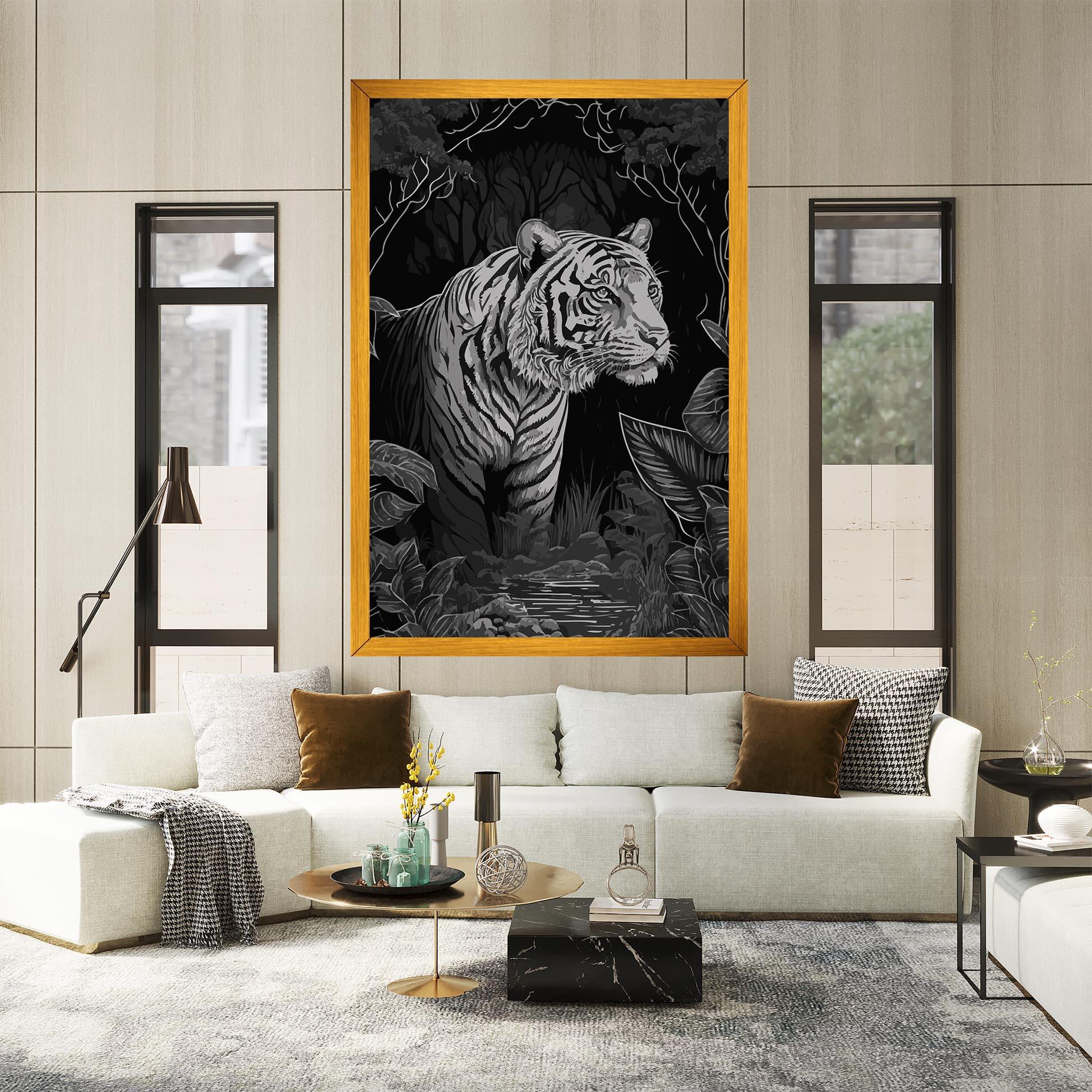 Vászonkép Grey Tiger mockup 2