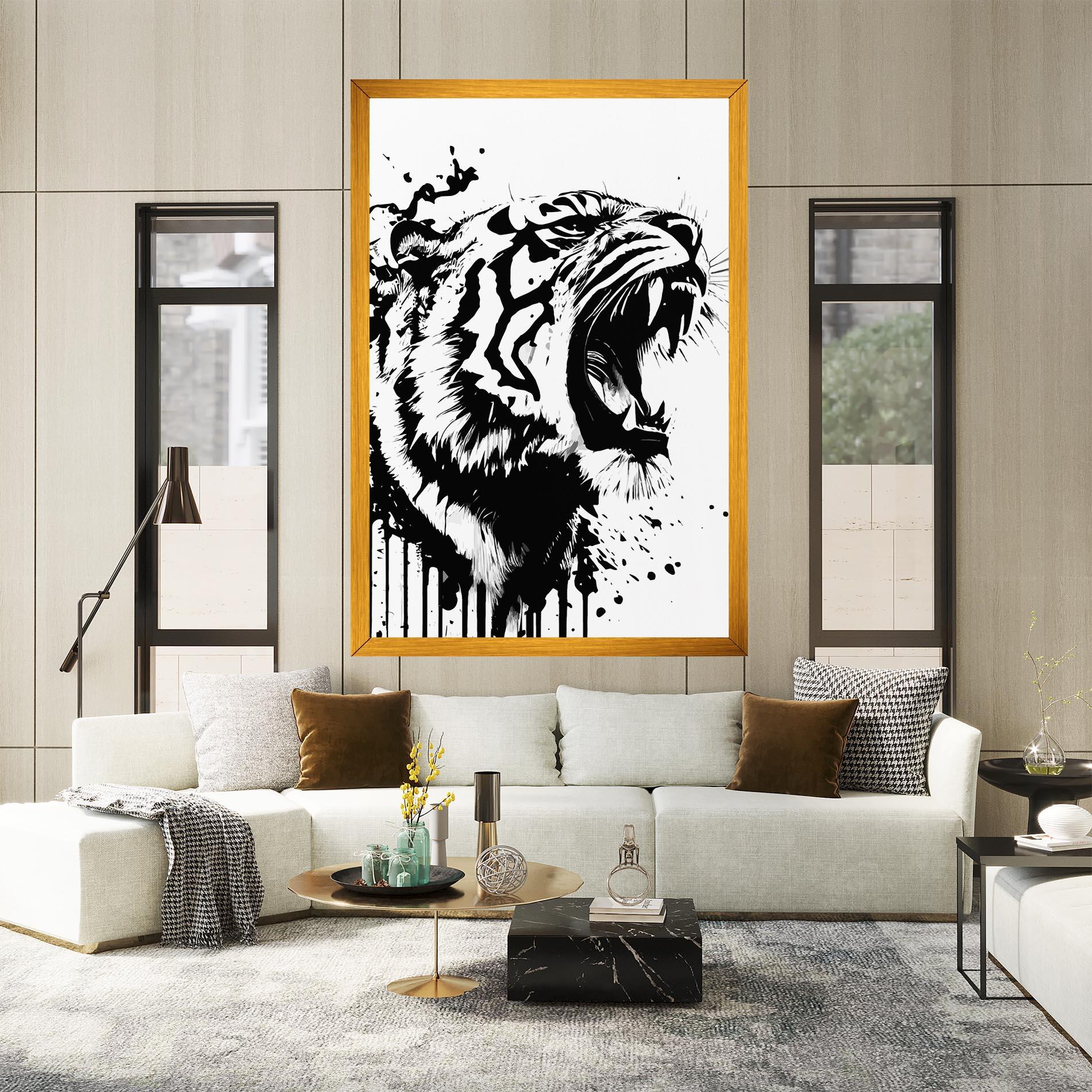 Vászonkép Ink Art Tiger mockup 2