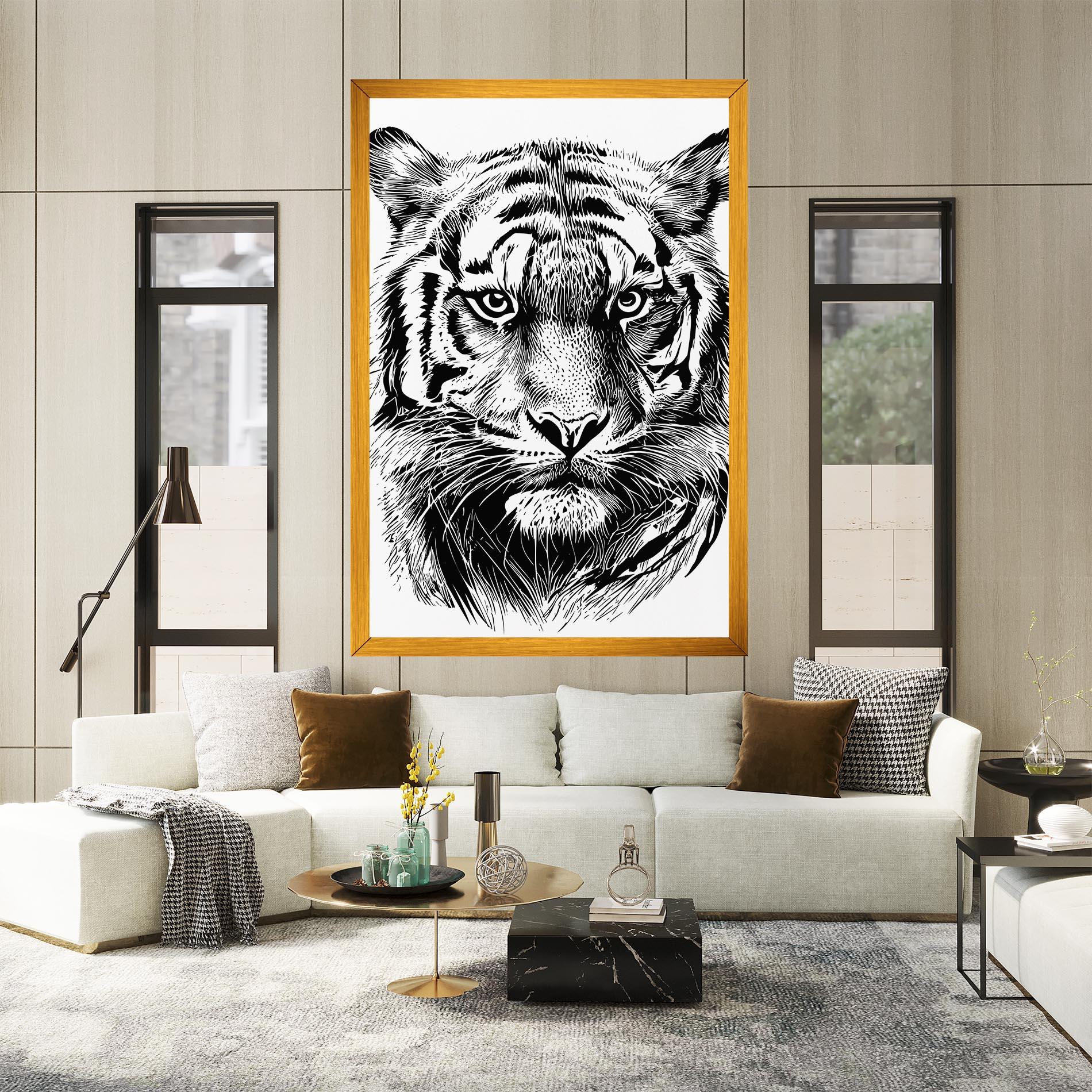 Vászonkép Pretty Tiger Head mockup 2