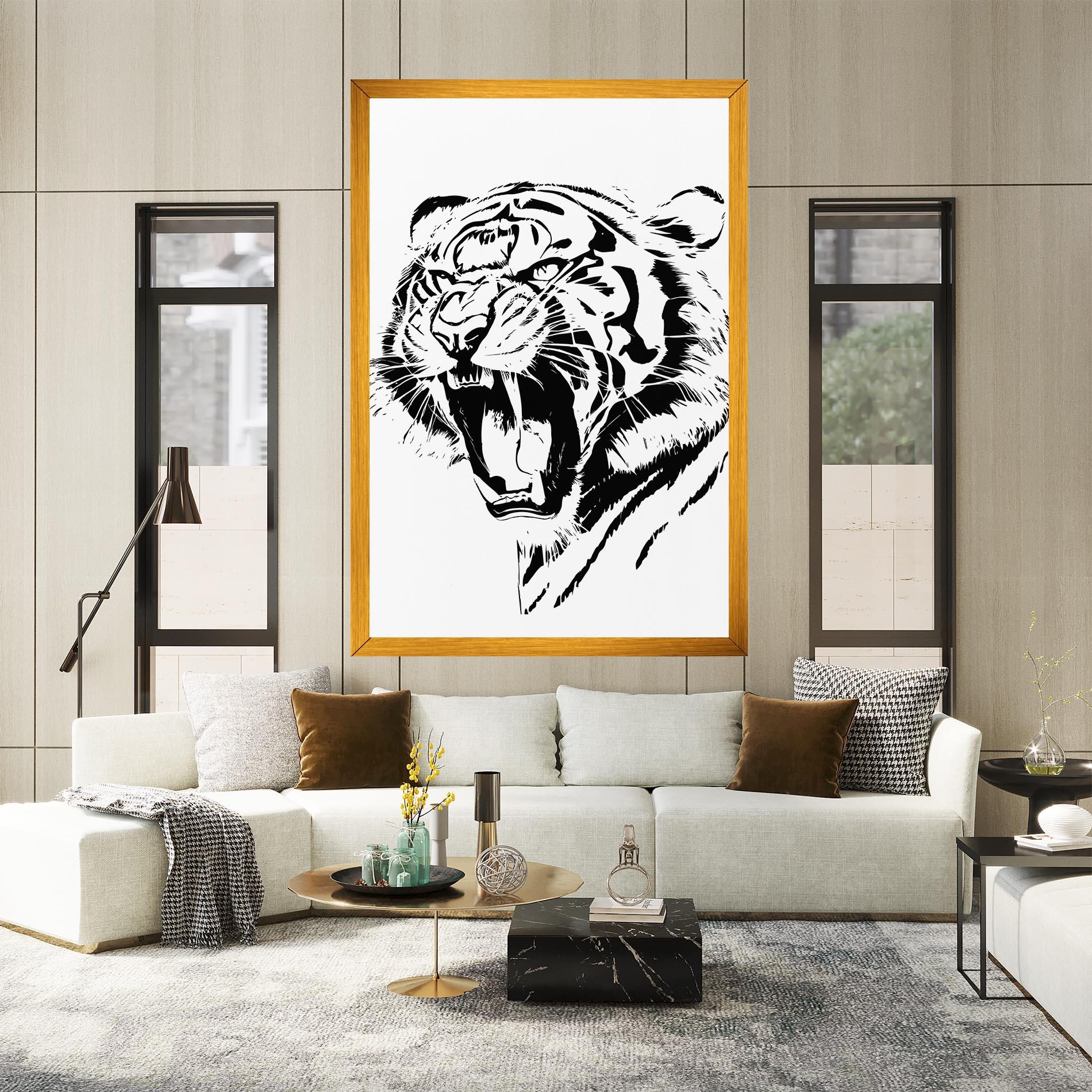 Vászonkép Roaring Tiger mockup 2